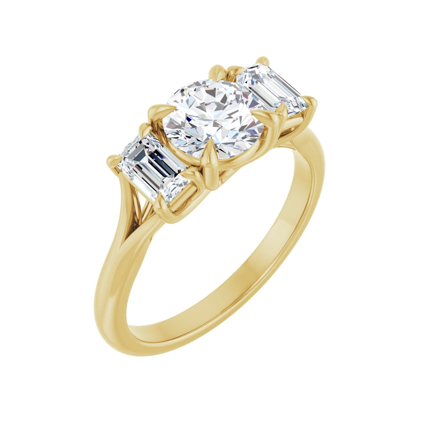 Louisa — Round center, yellow gold