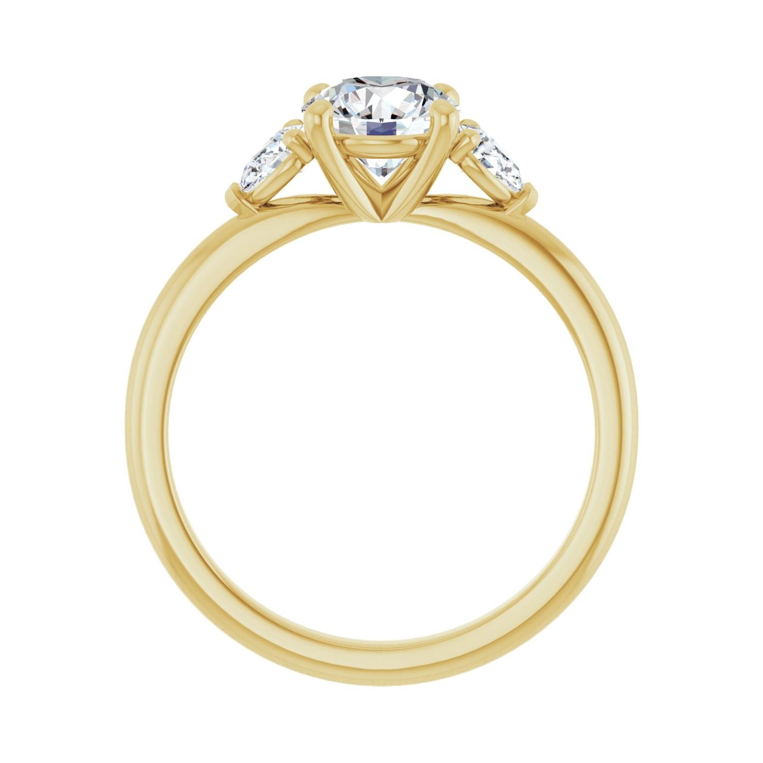 Louise — Round center, yellow gold