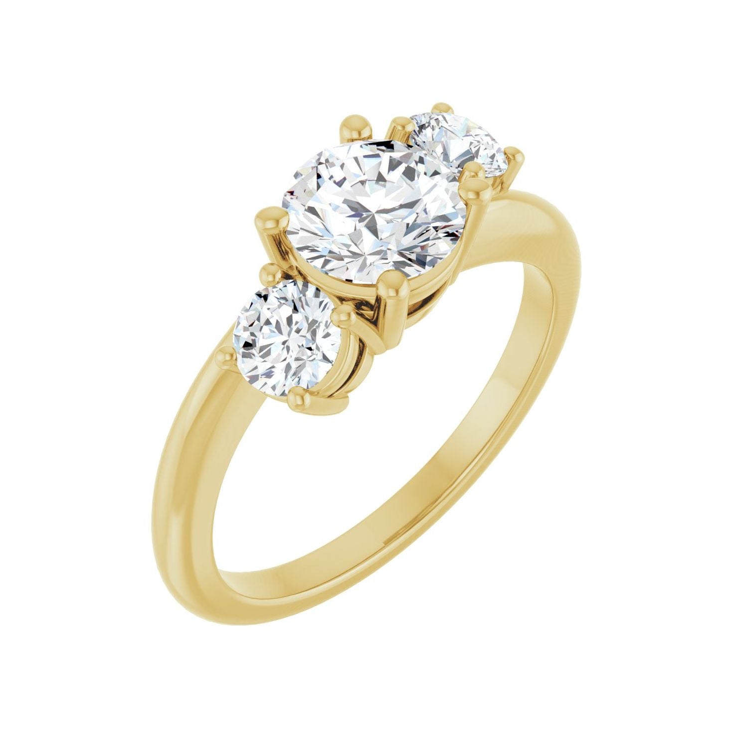 Lucille — Round center, yellow gold