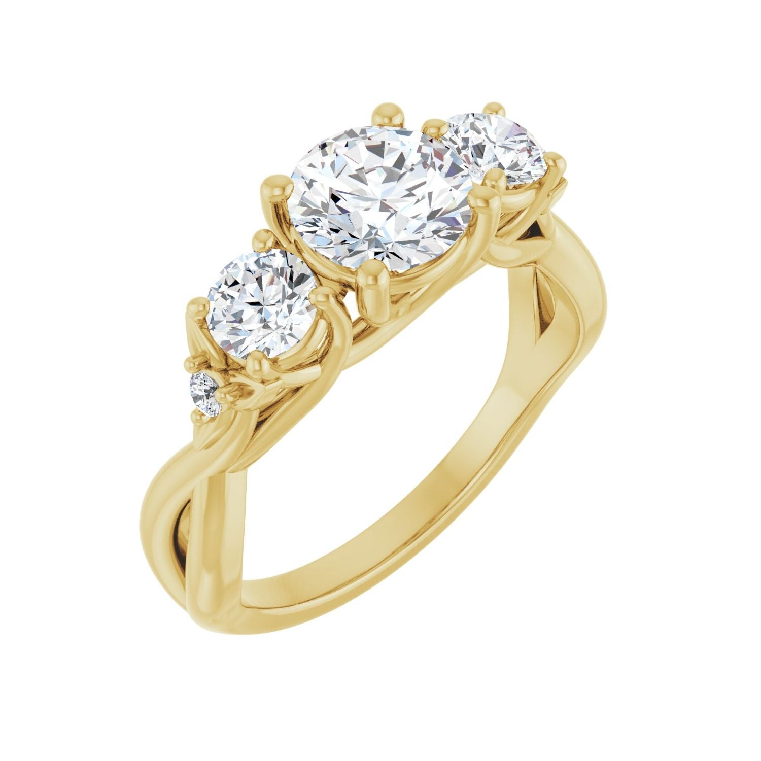 Lucy — Round center, yellow gold