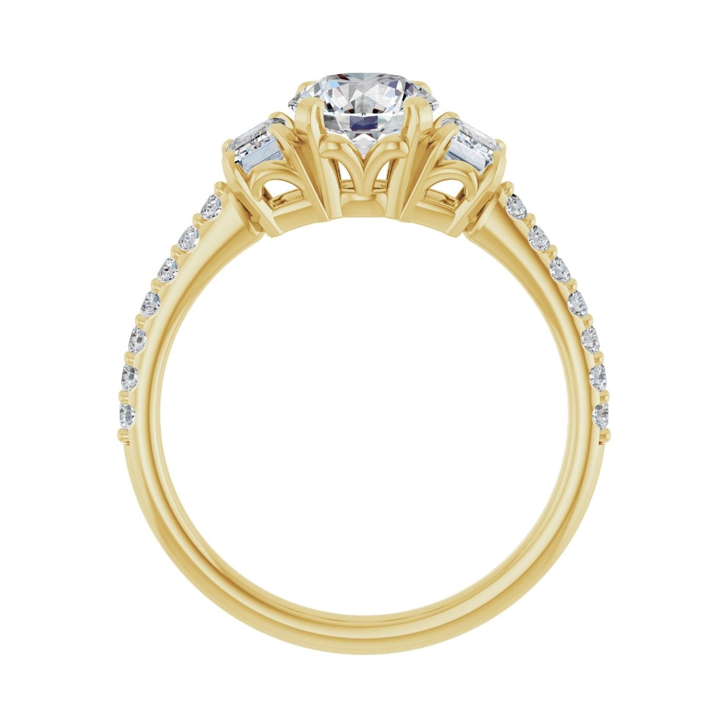 Madalyn — Round center, yellow gold