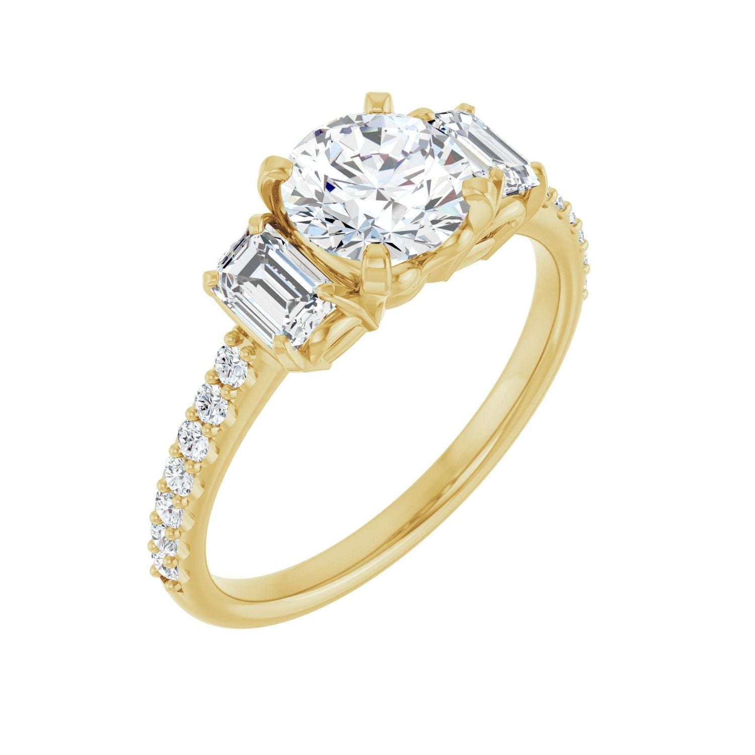 Madalyn — Round center, yellow gold