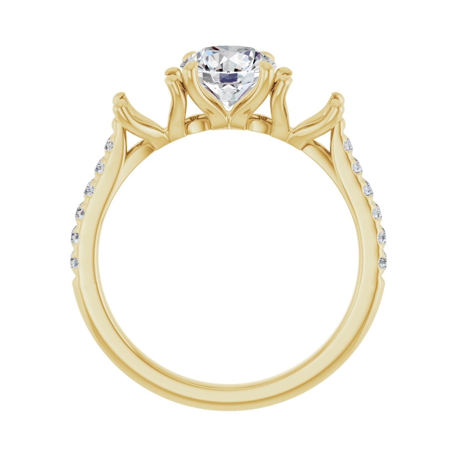 Maggie — Round center, yellow gold