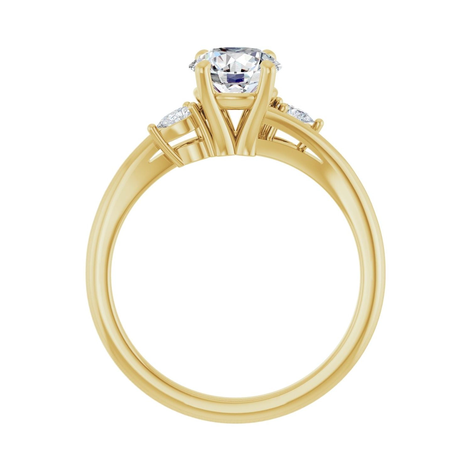 Malia — Round center, yellow gold