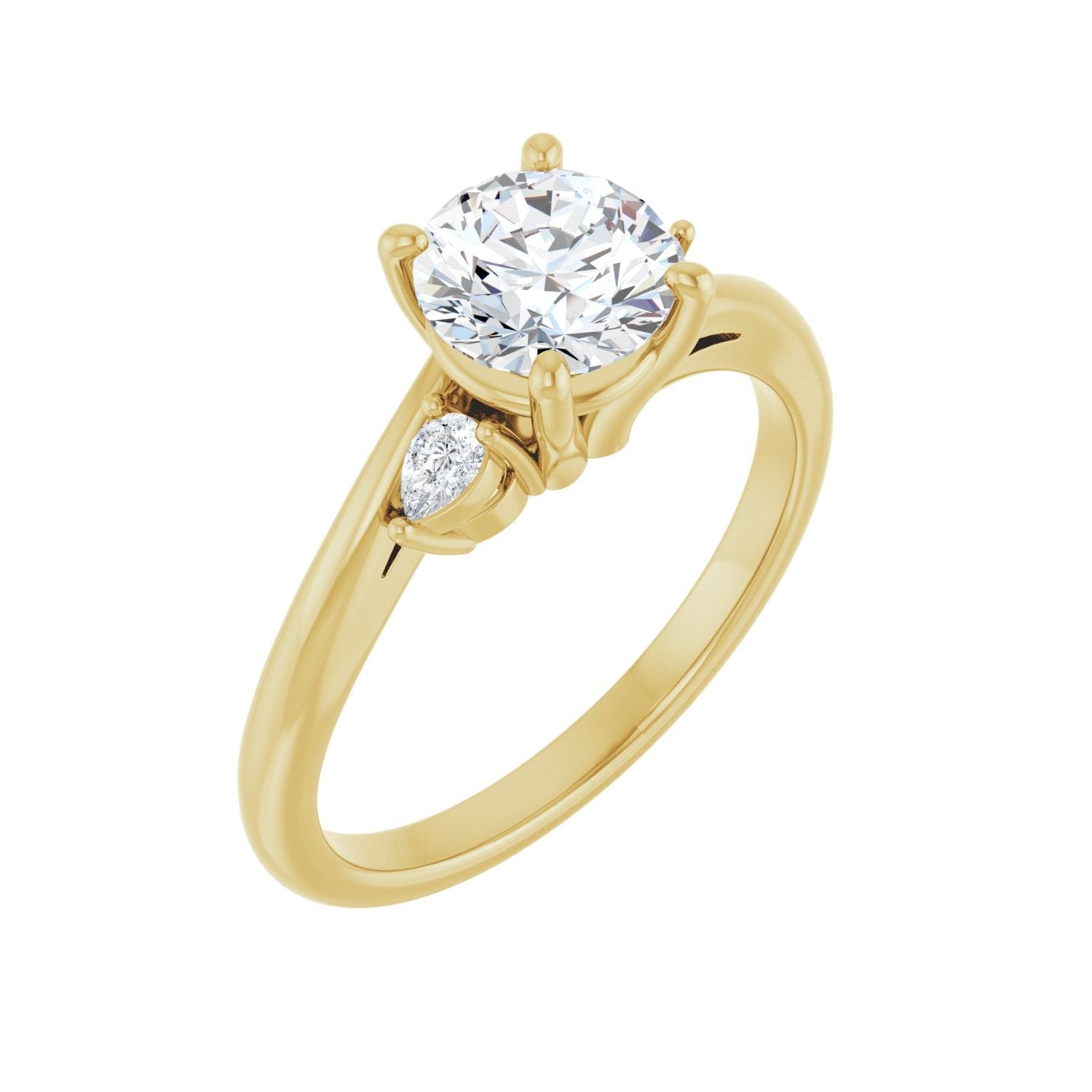 Malia — Round center, yellow gold