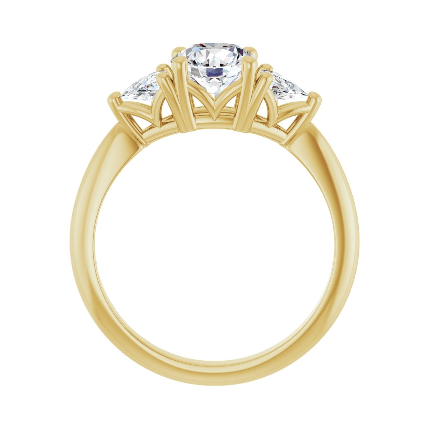 Mallory — Round center, yellow gold