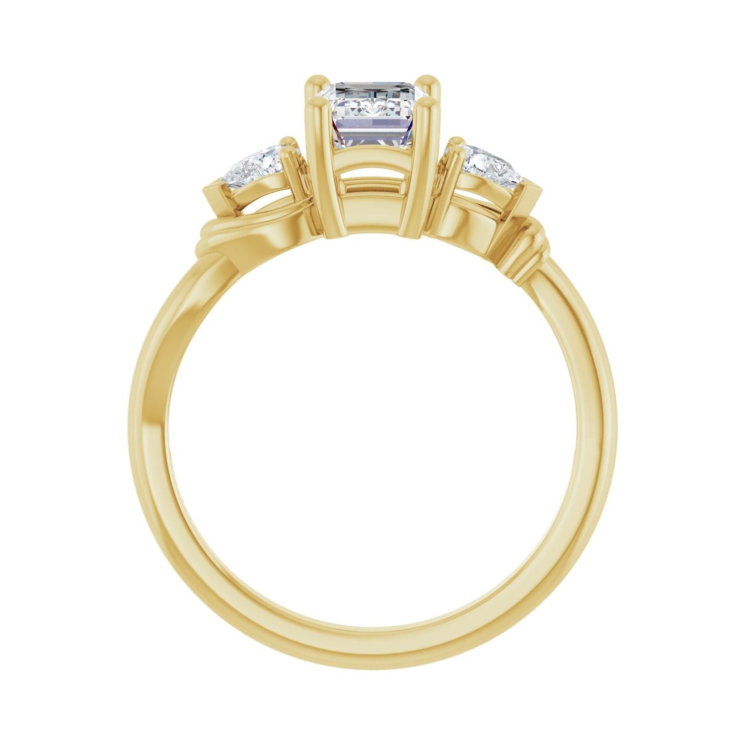 Marcella — Emerald center, yellow gold
