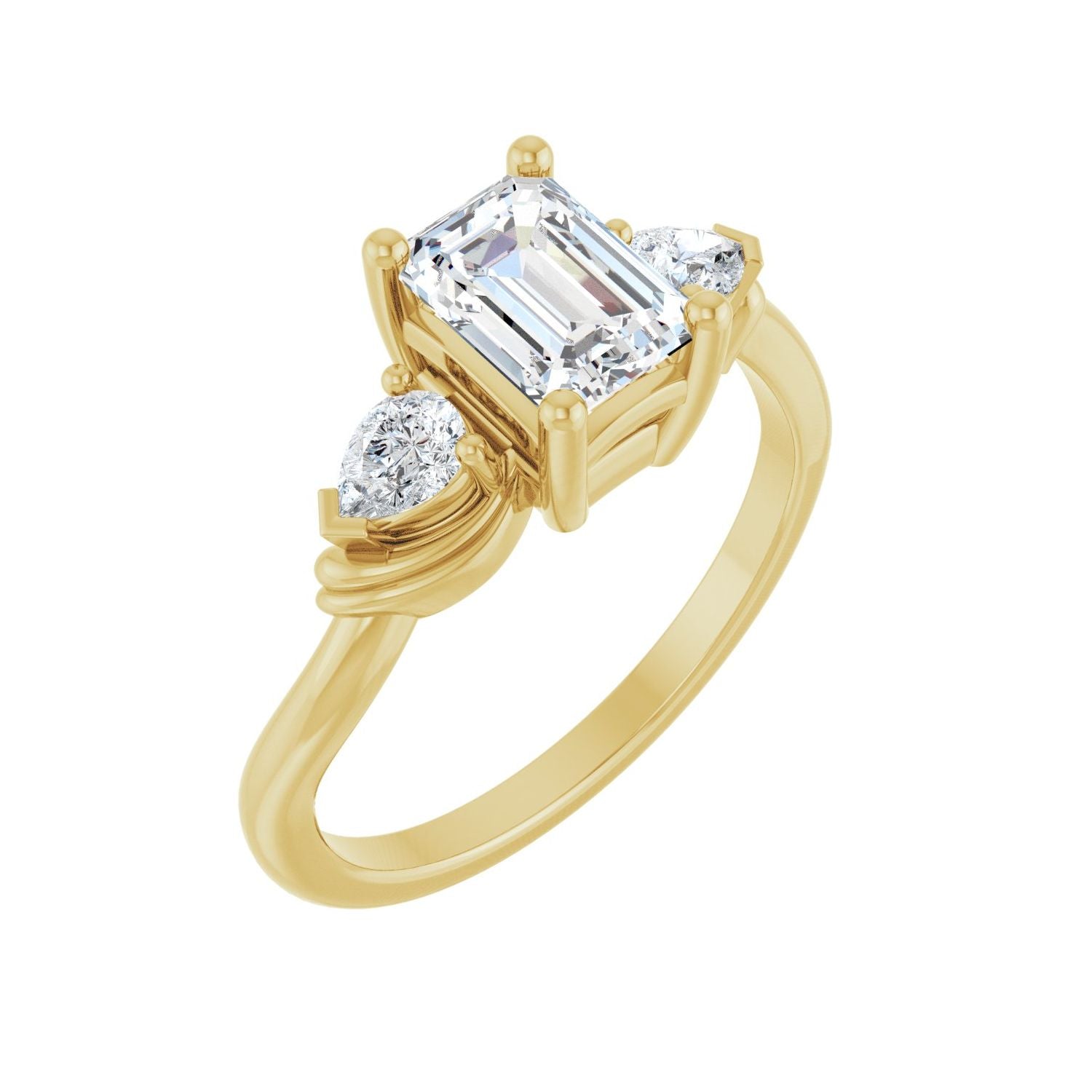 Marcella — Emerald center, yellow gold