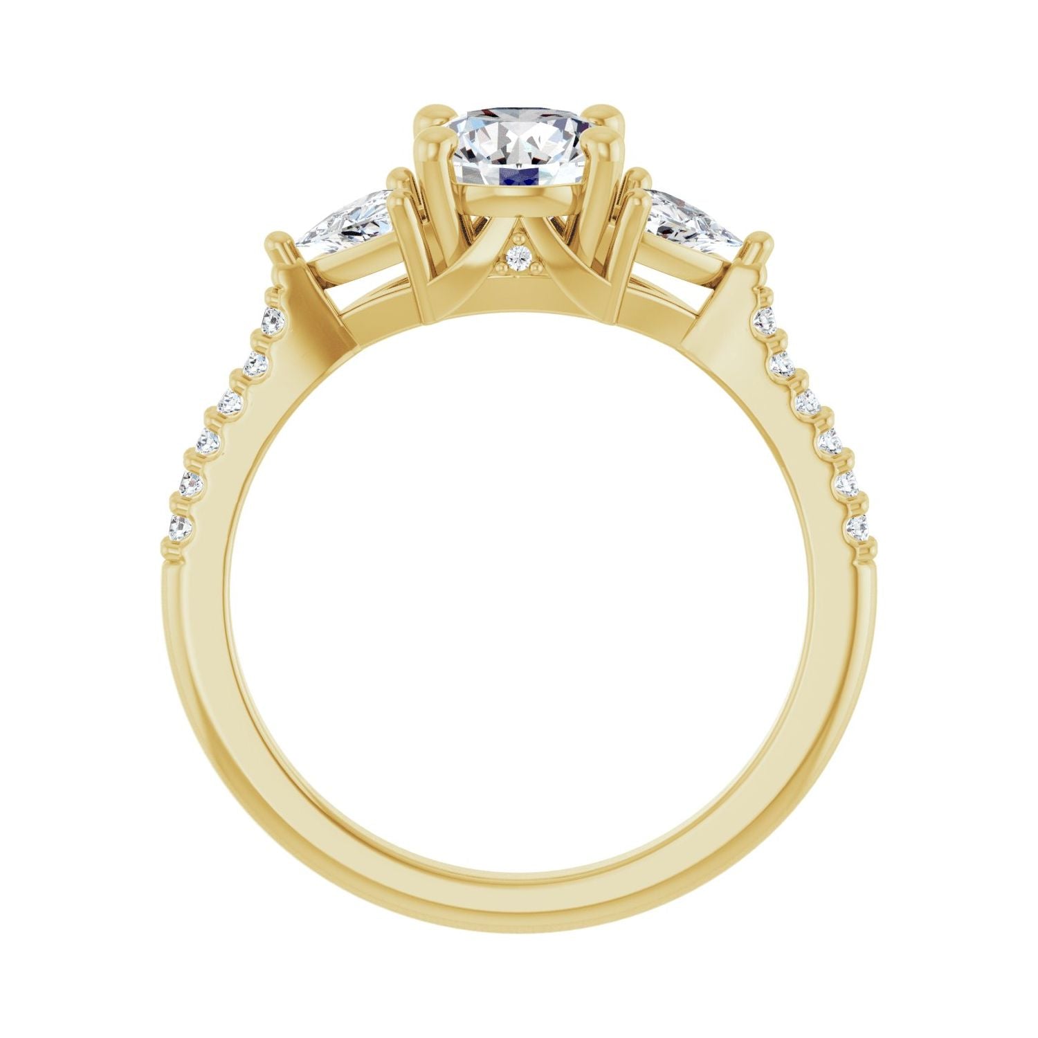 Marcia — Round center, yellow gold