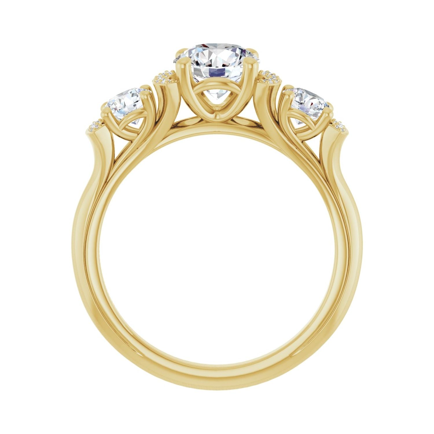 Margaret — Round center, yellow gold