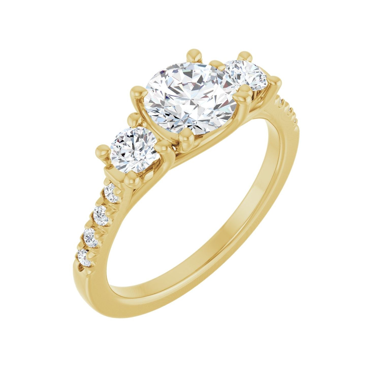 Mariah — Round center, yellow gold