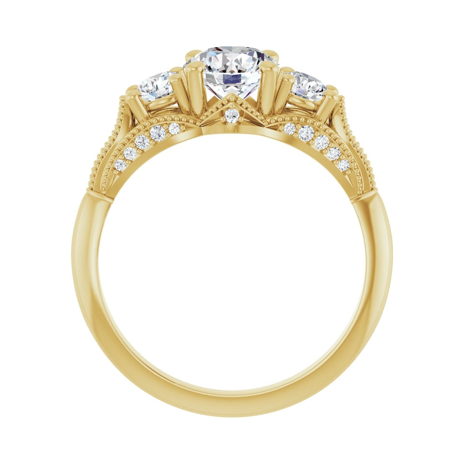 Mariam — Round center, yellow gold