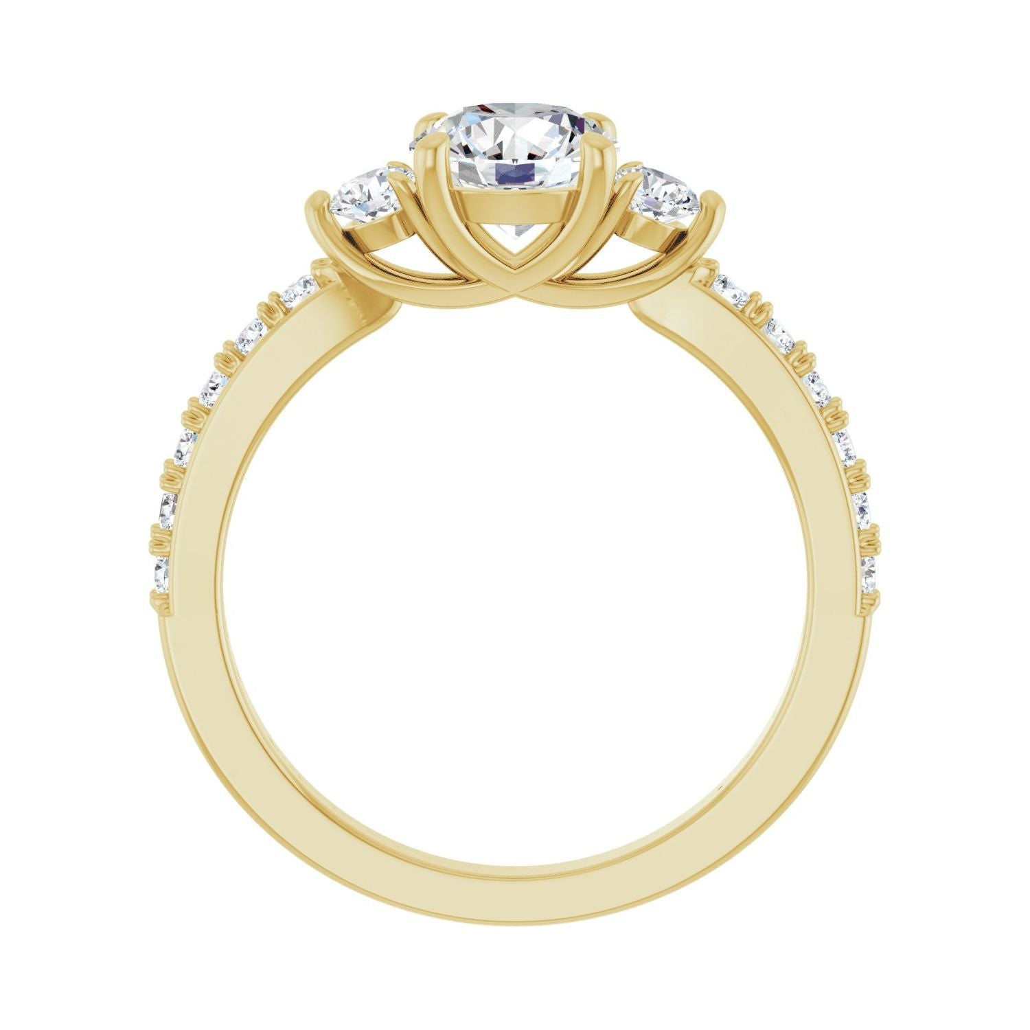 Marie — Round center, yellow gold