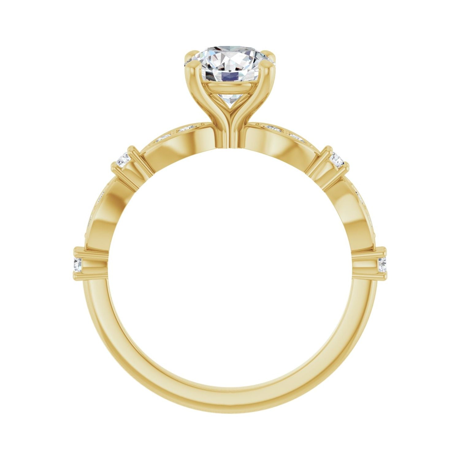 Millie — Round center, yellow gold