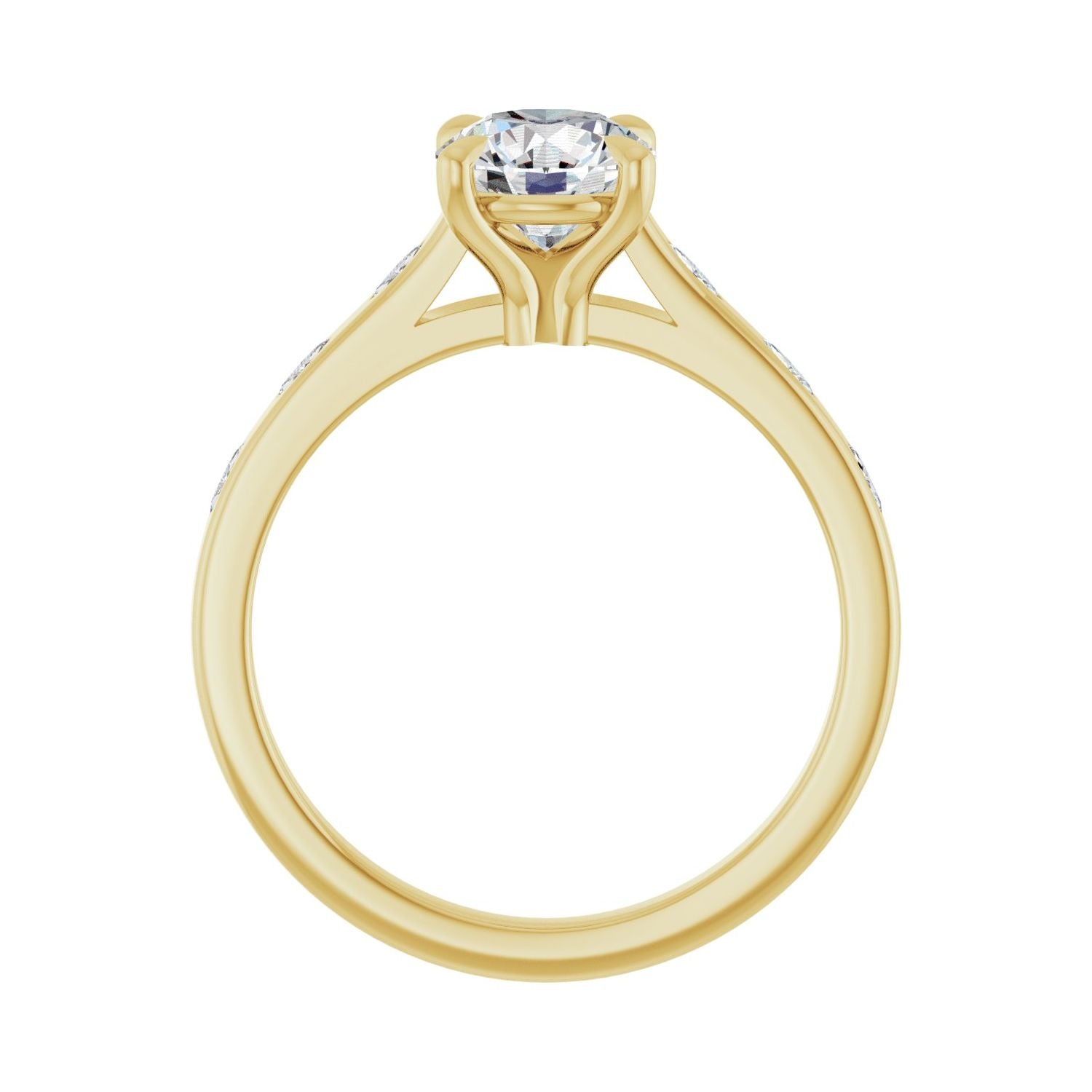 Mina — Round center, yellow gold