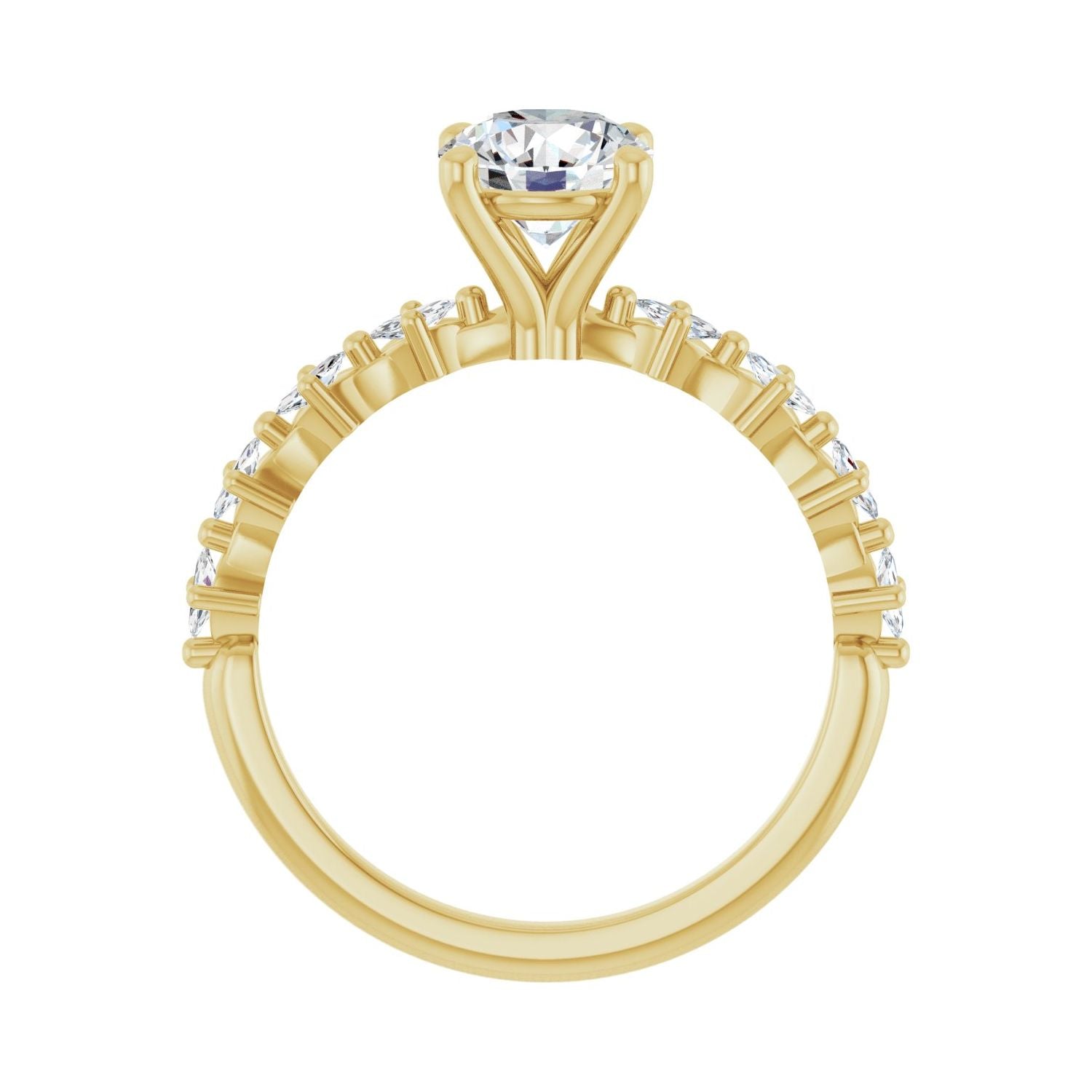 Minnie — Round center, yellow gold