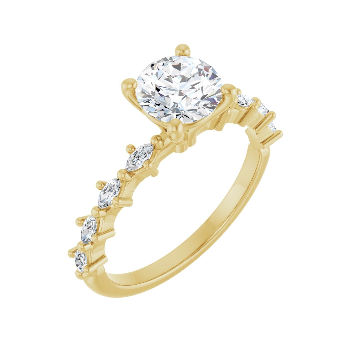 Minnie — Round center, yellow gold