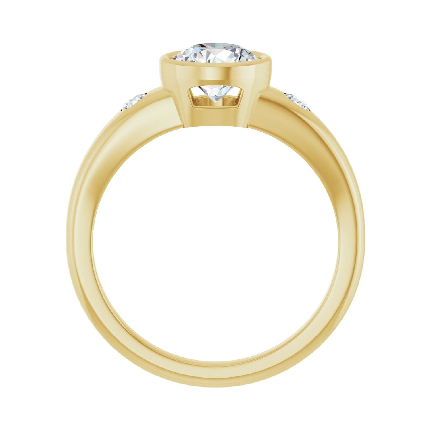 Mira — Round center, yellow gold