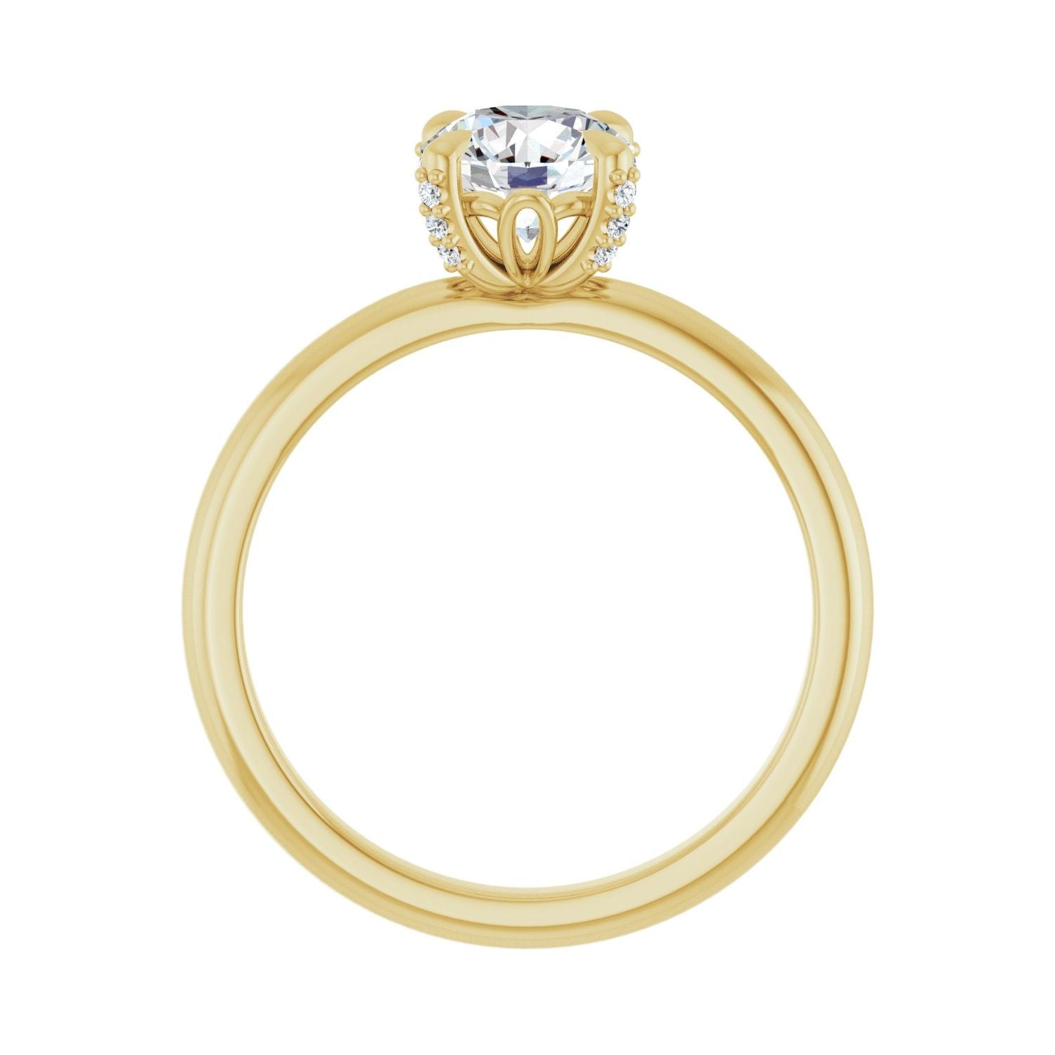 Monica — Round center, yellow gold
