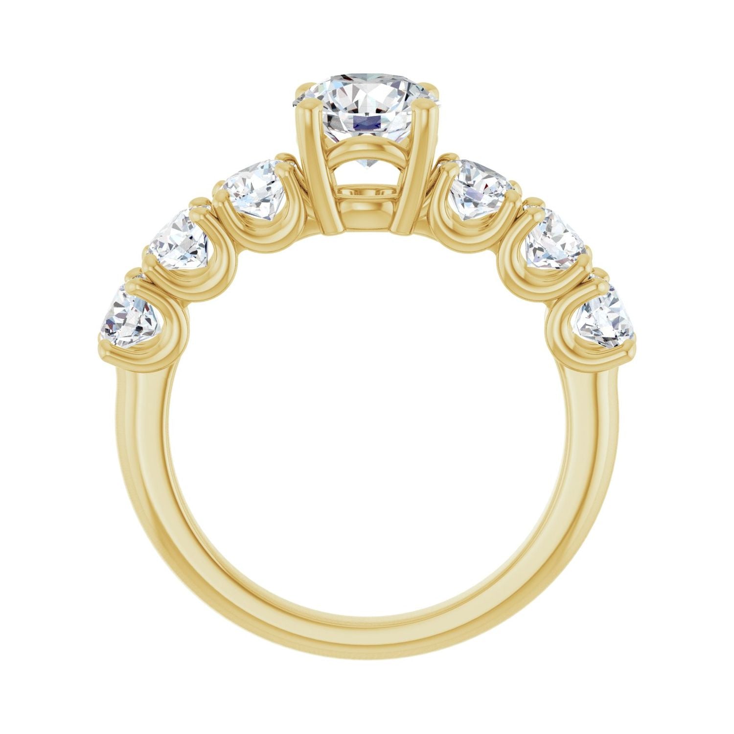 Monique — Round center, yellow gold