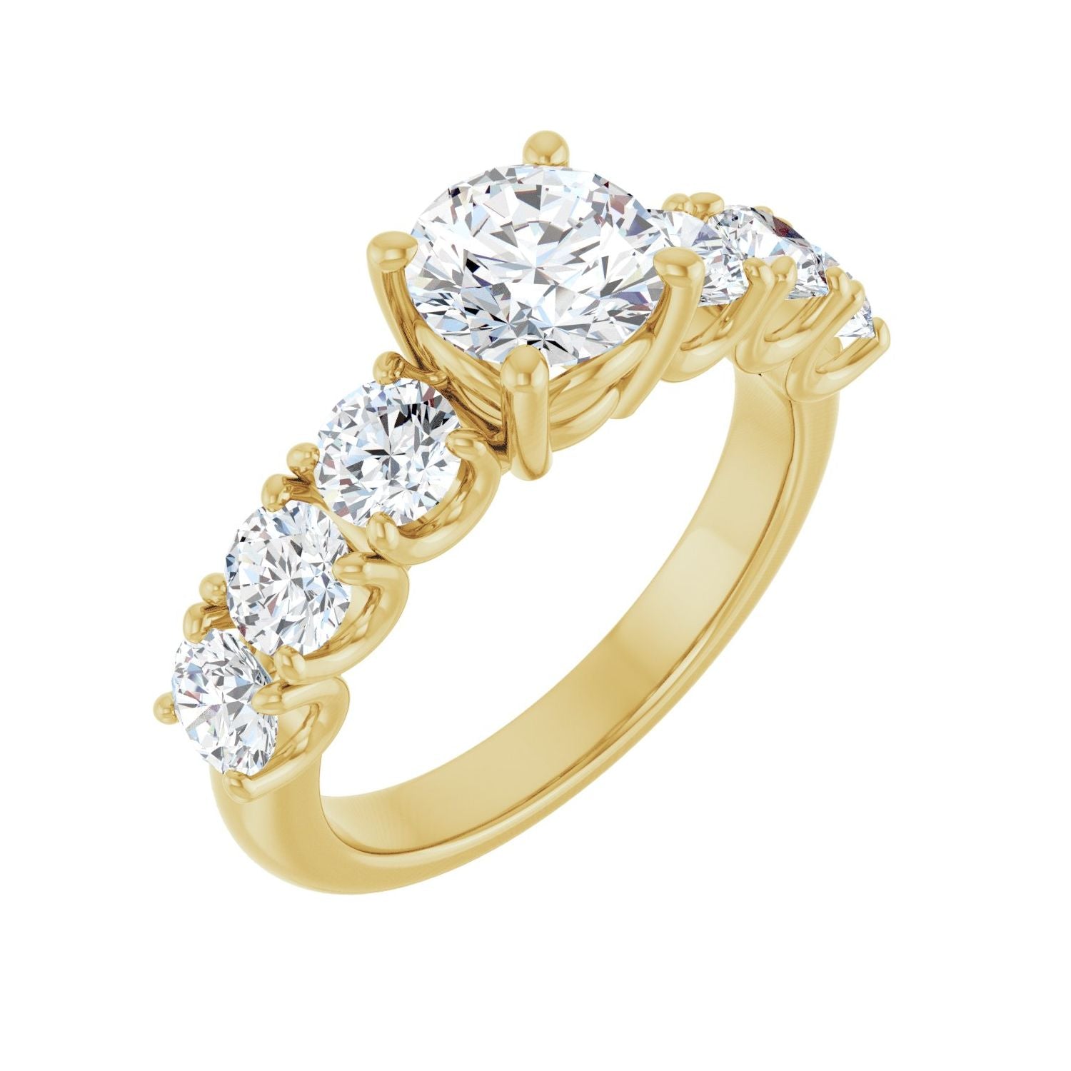 Monique — Round center, yellow gold