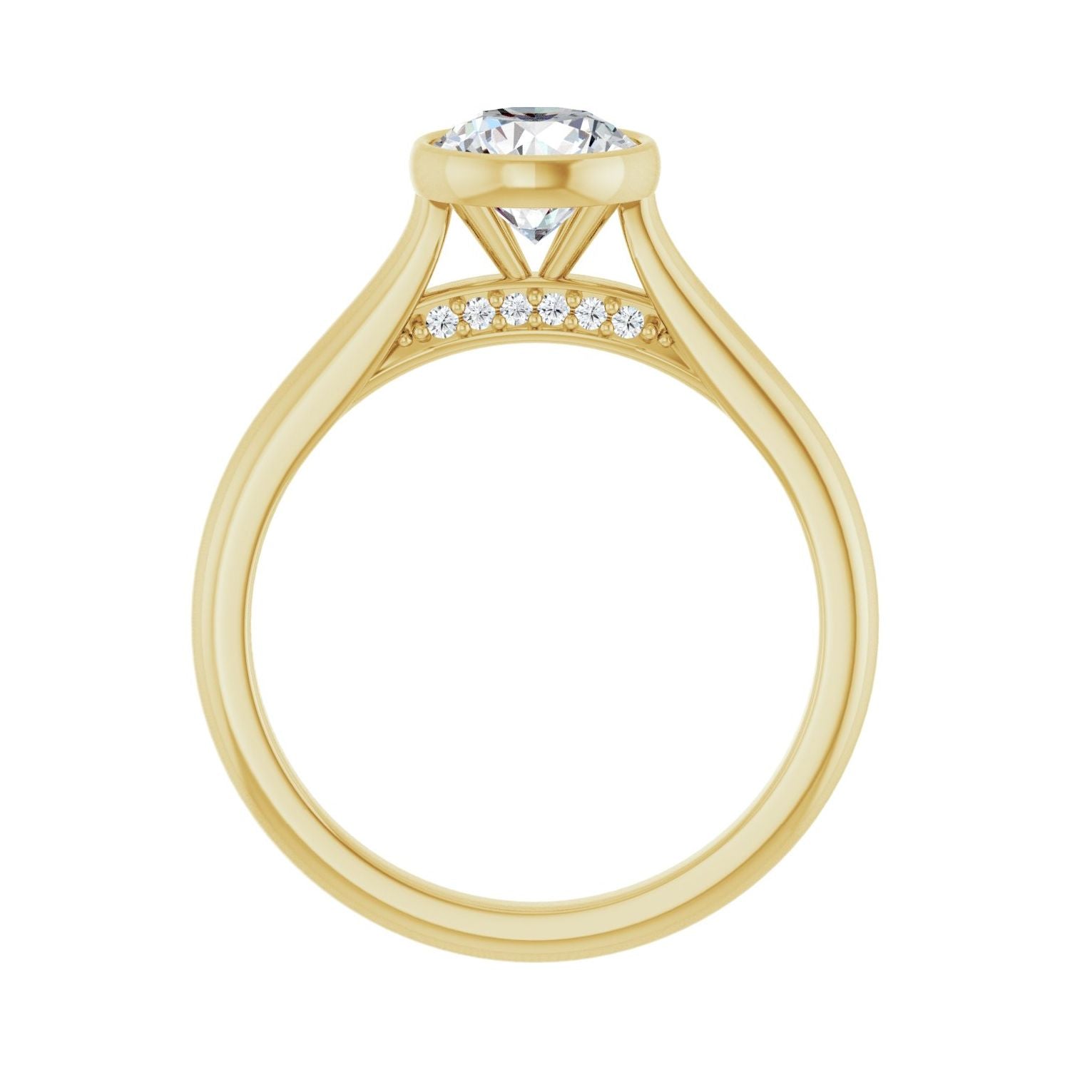 Morgan — Round center, yellow gold