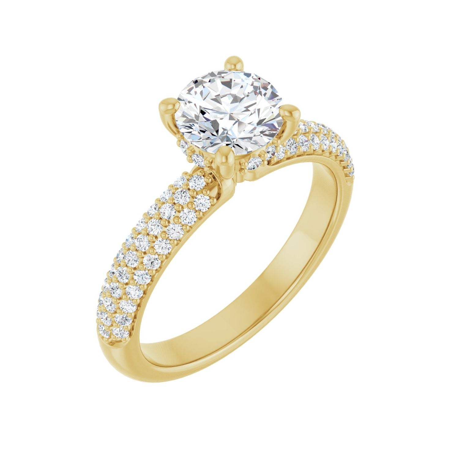 Natalie — Round center, yellow gold