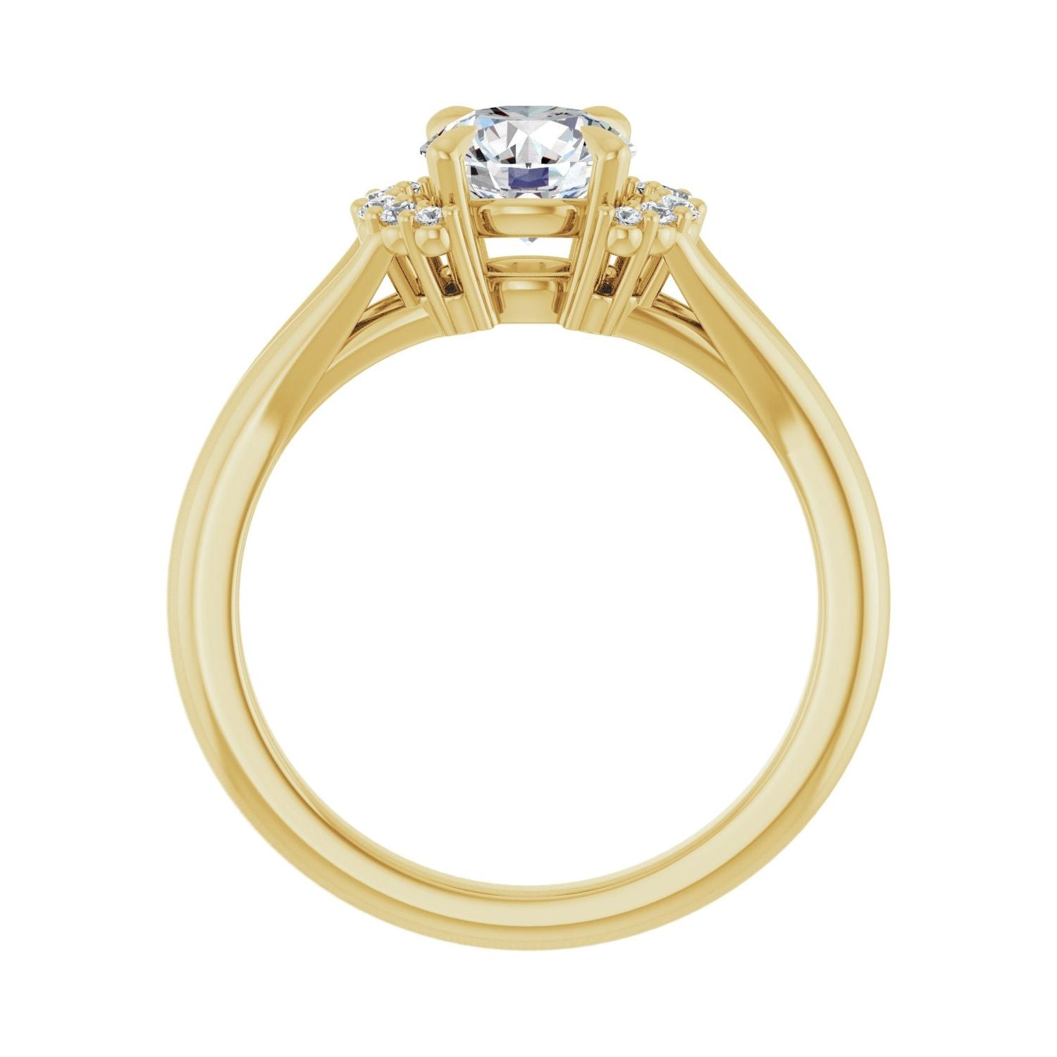 Natasha — Round center, yellow gold