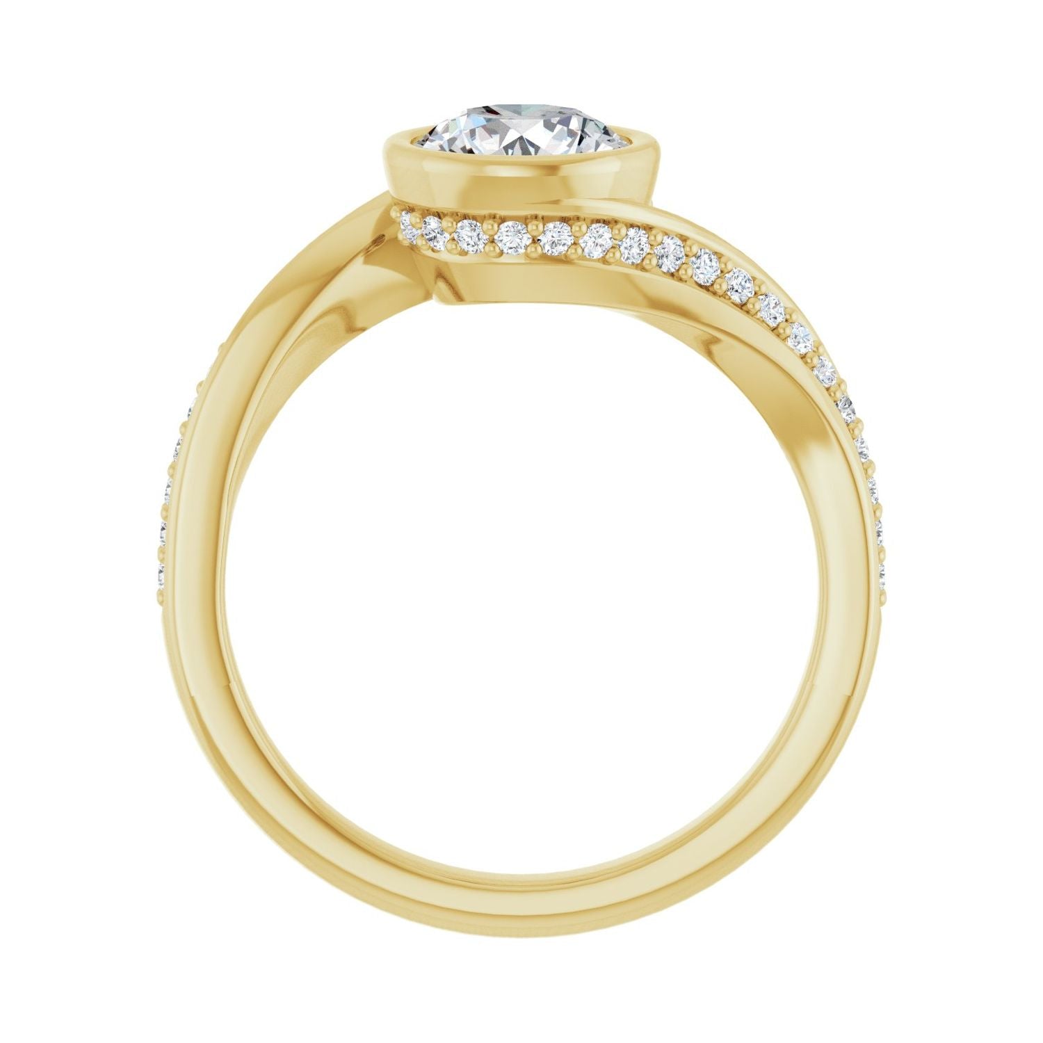 Nathalie — Round center, yellow gold