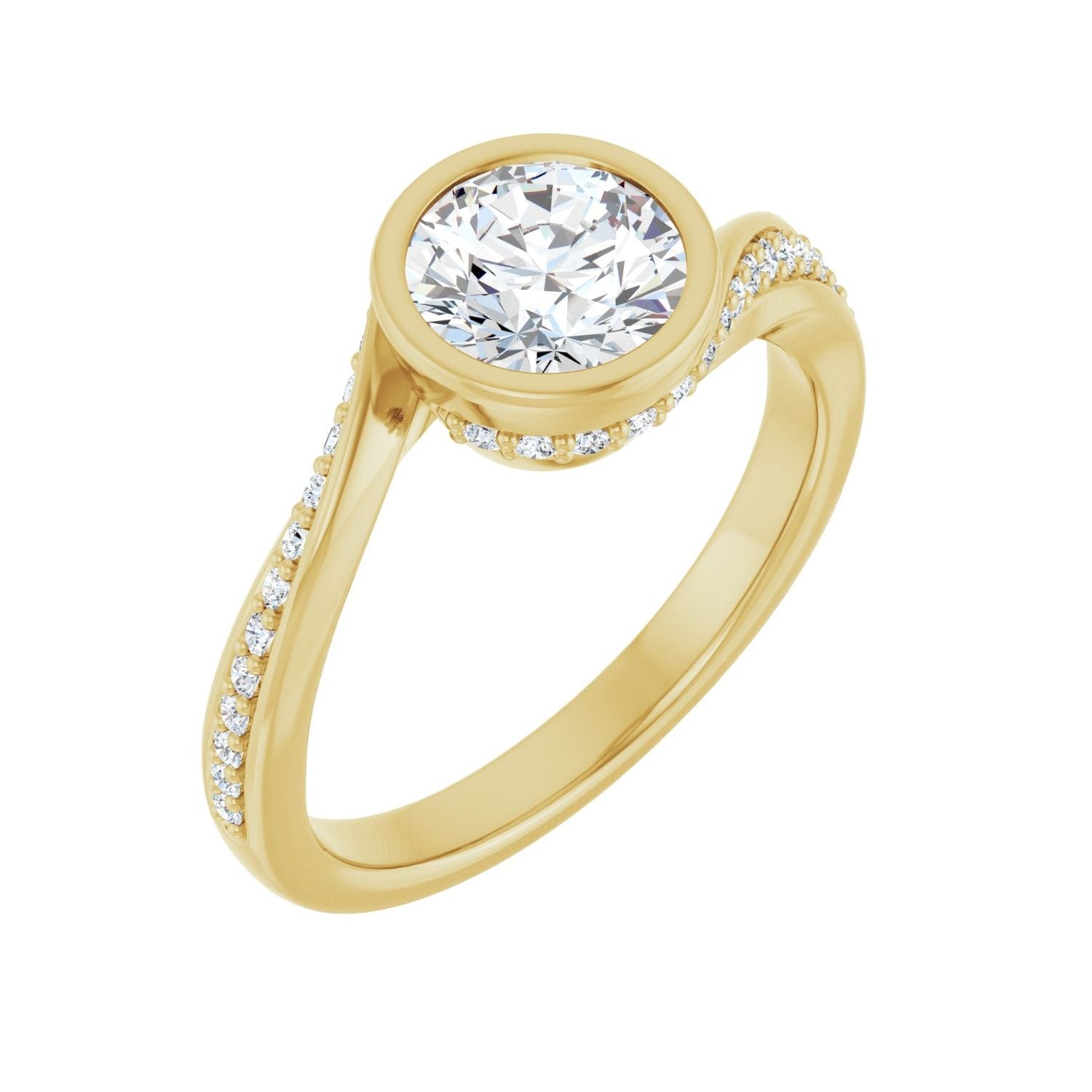 Nathalie — Round center, yellow gold