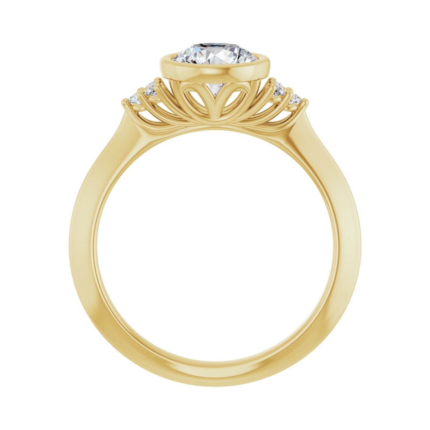 Neve — Round center, yellow gold