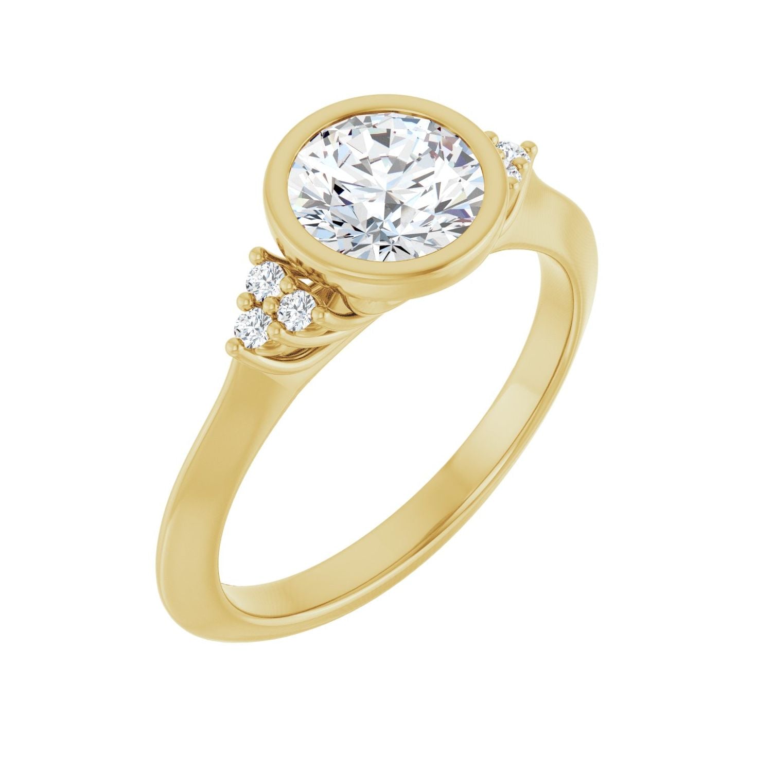 Neve — Round center, yellow gold
