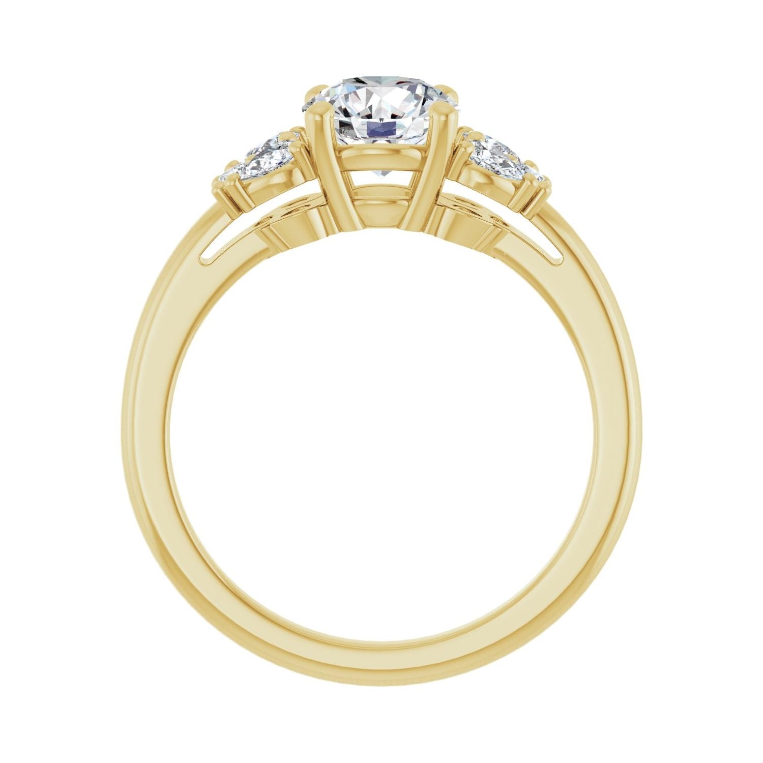 Nicola — Round center, yellow gold