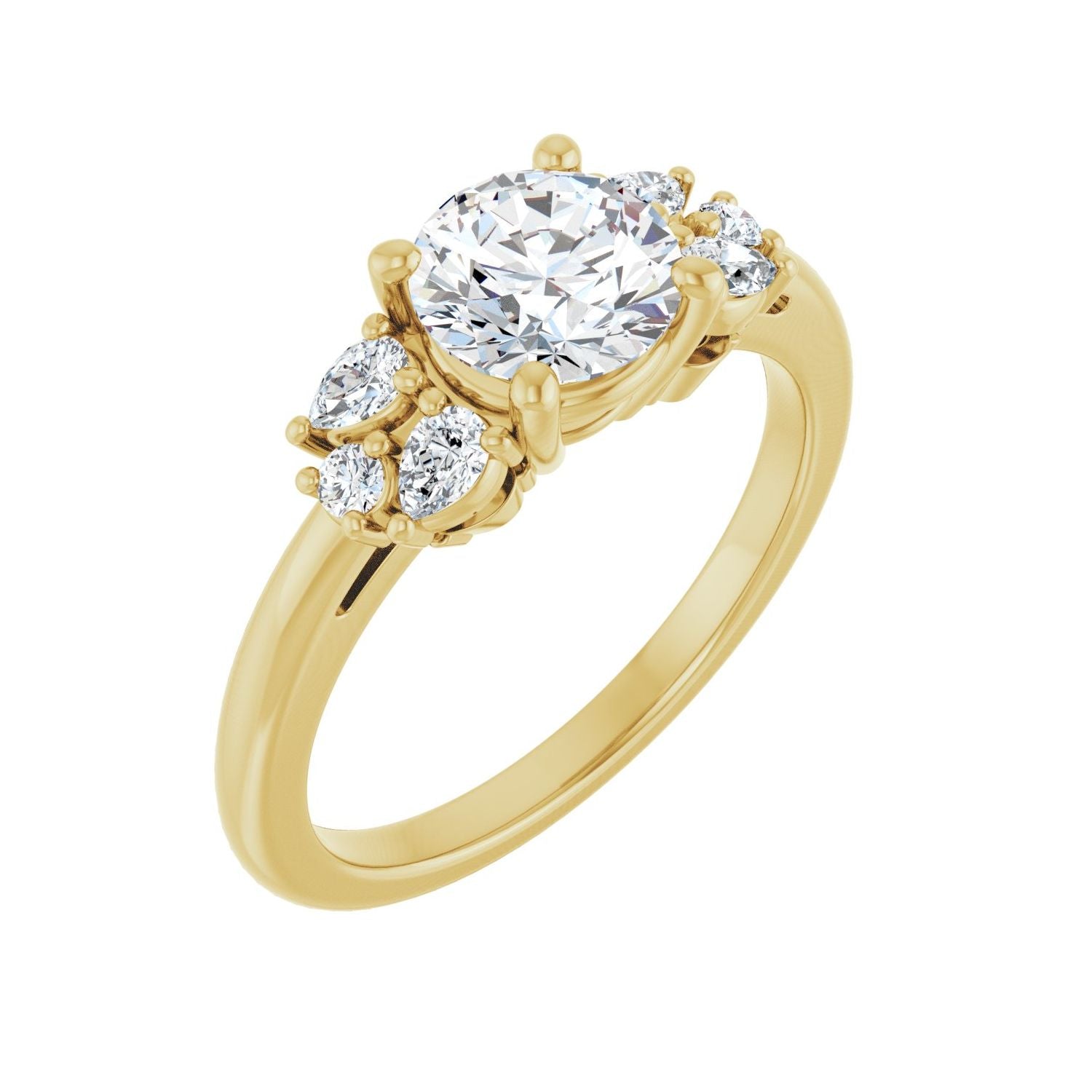 Nicola — Round center, yellow gold