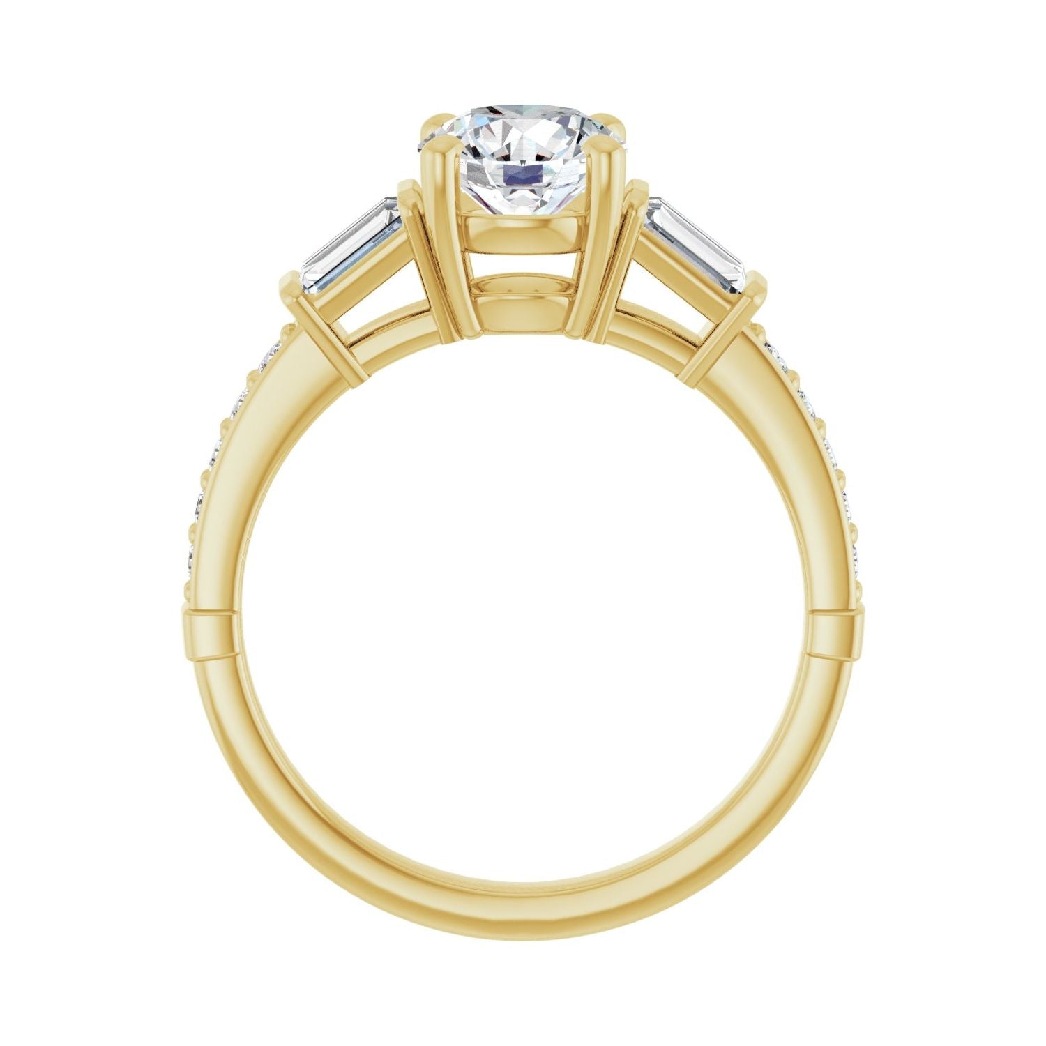 Norah — Round center, yellow gold