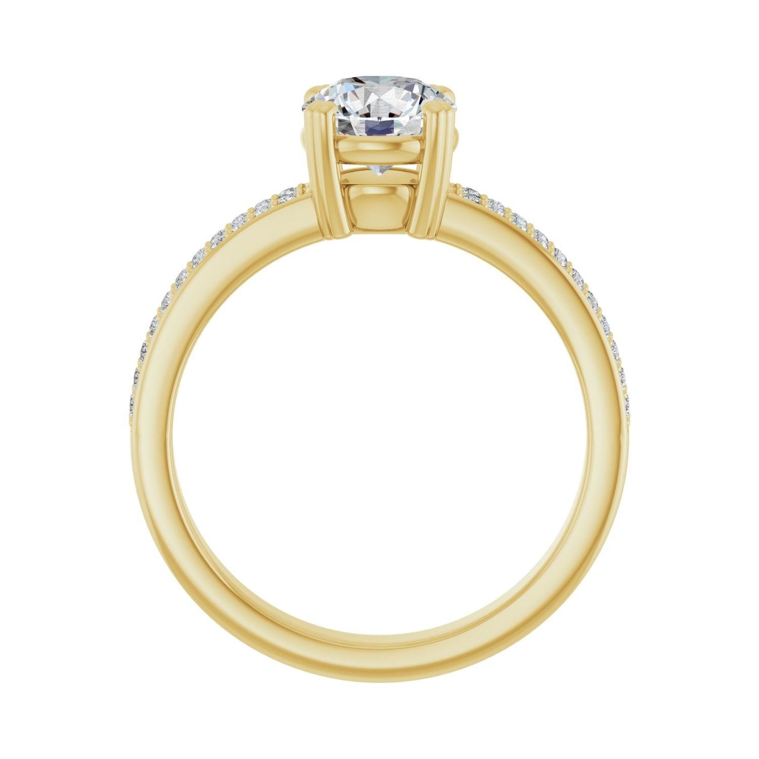 Odelia — Round center, yellow gold