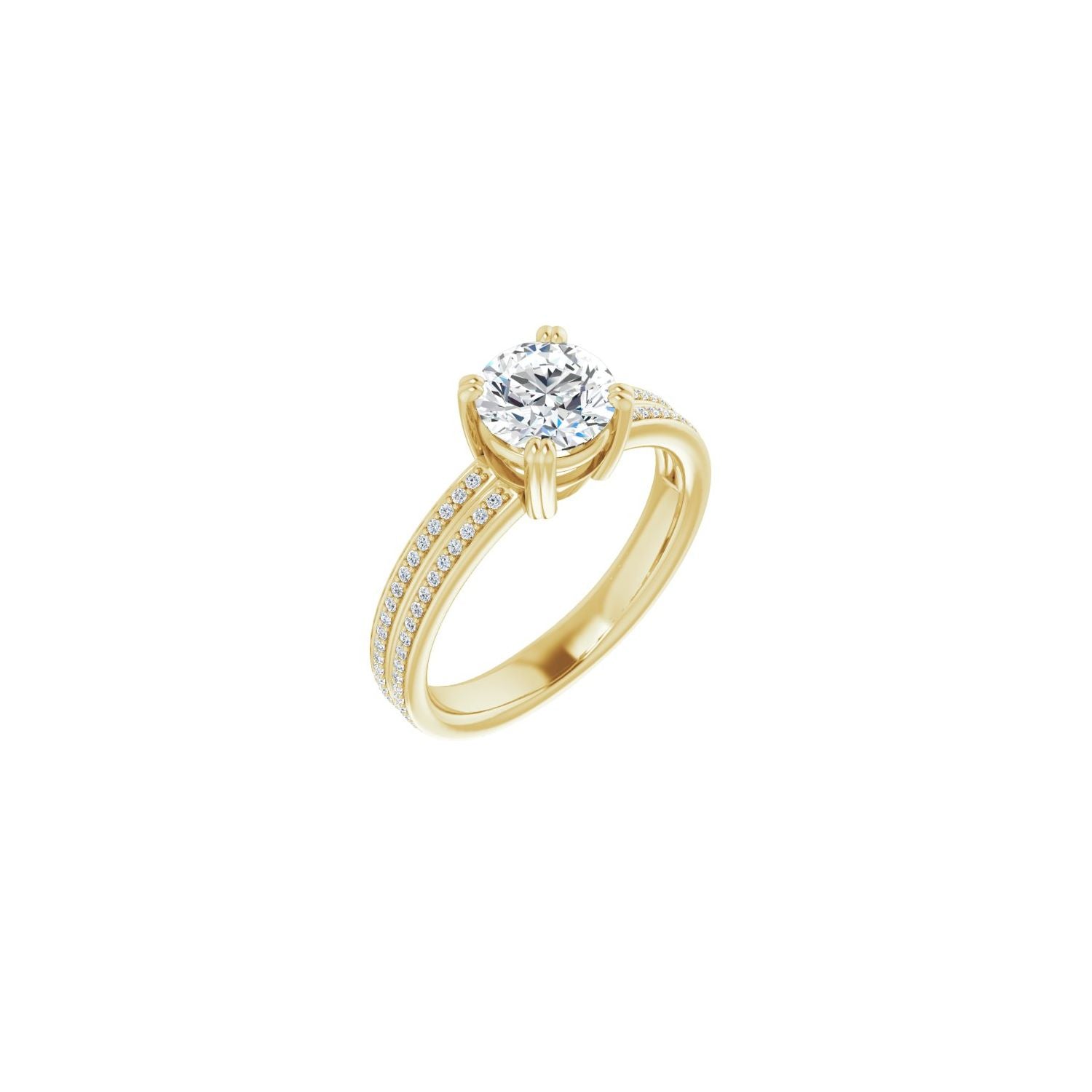Olga — Round center, yellow gold