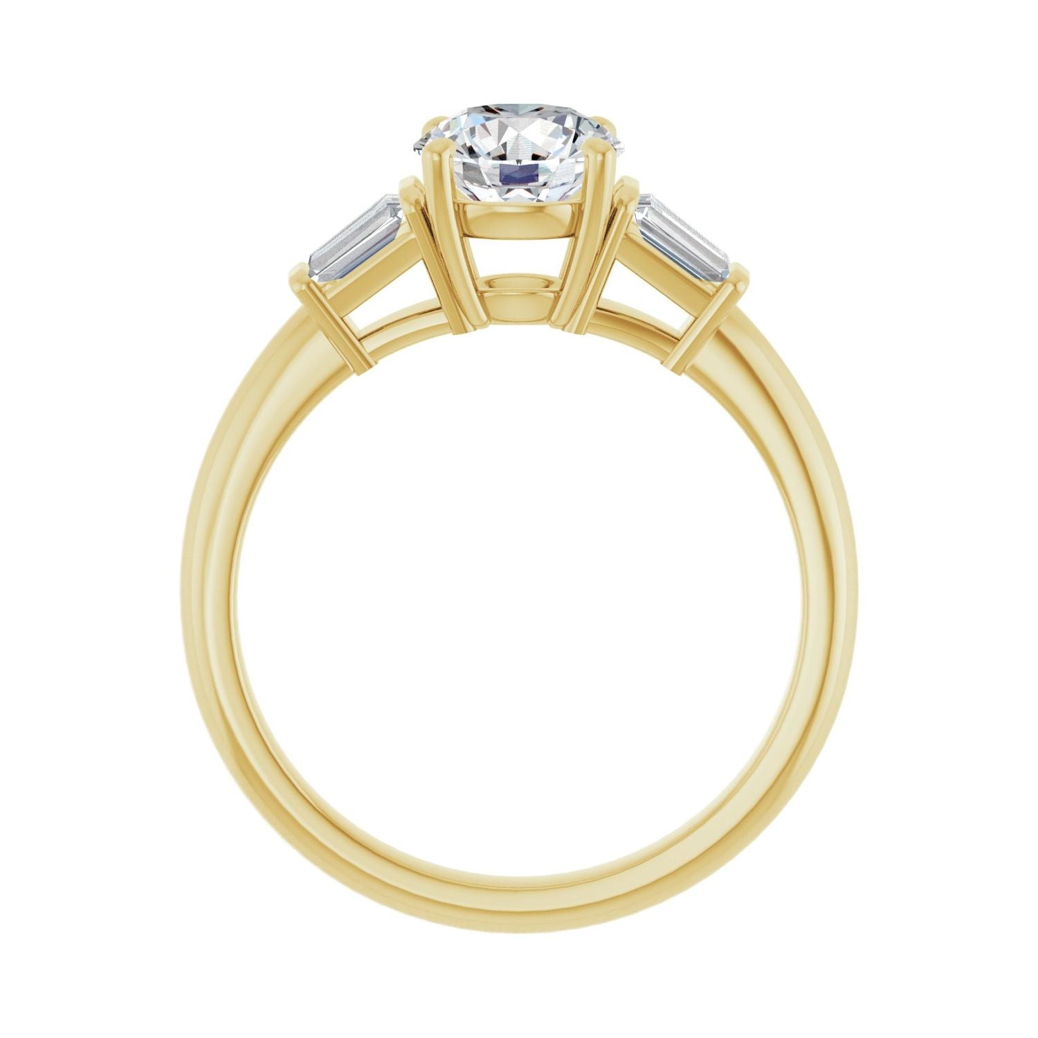 Olivia — Round center, yellow gold