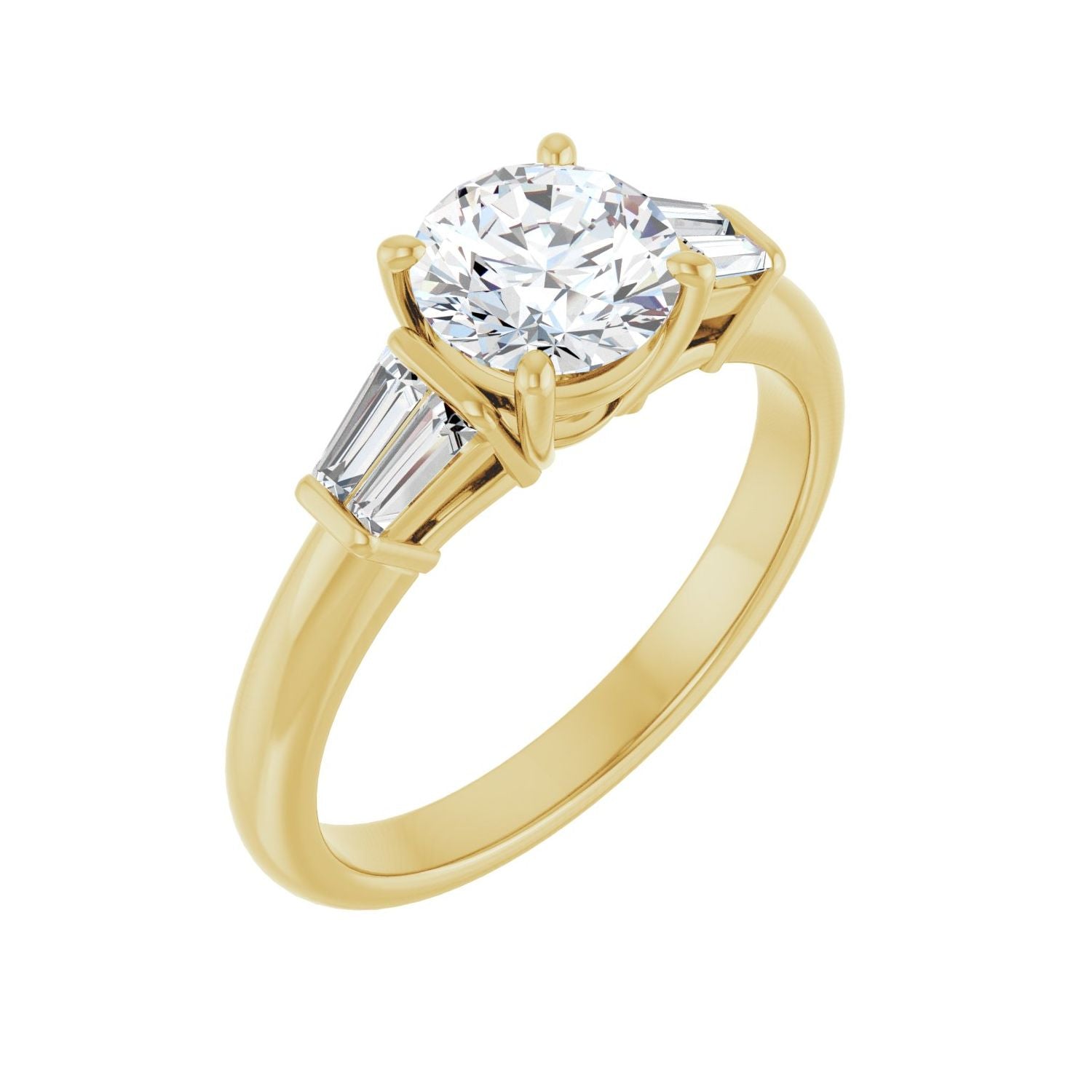 Olivia — Round center, yellow gold