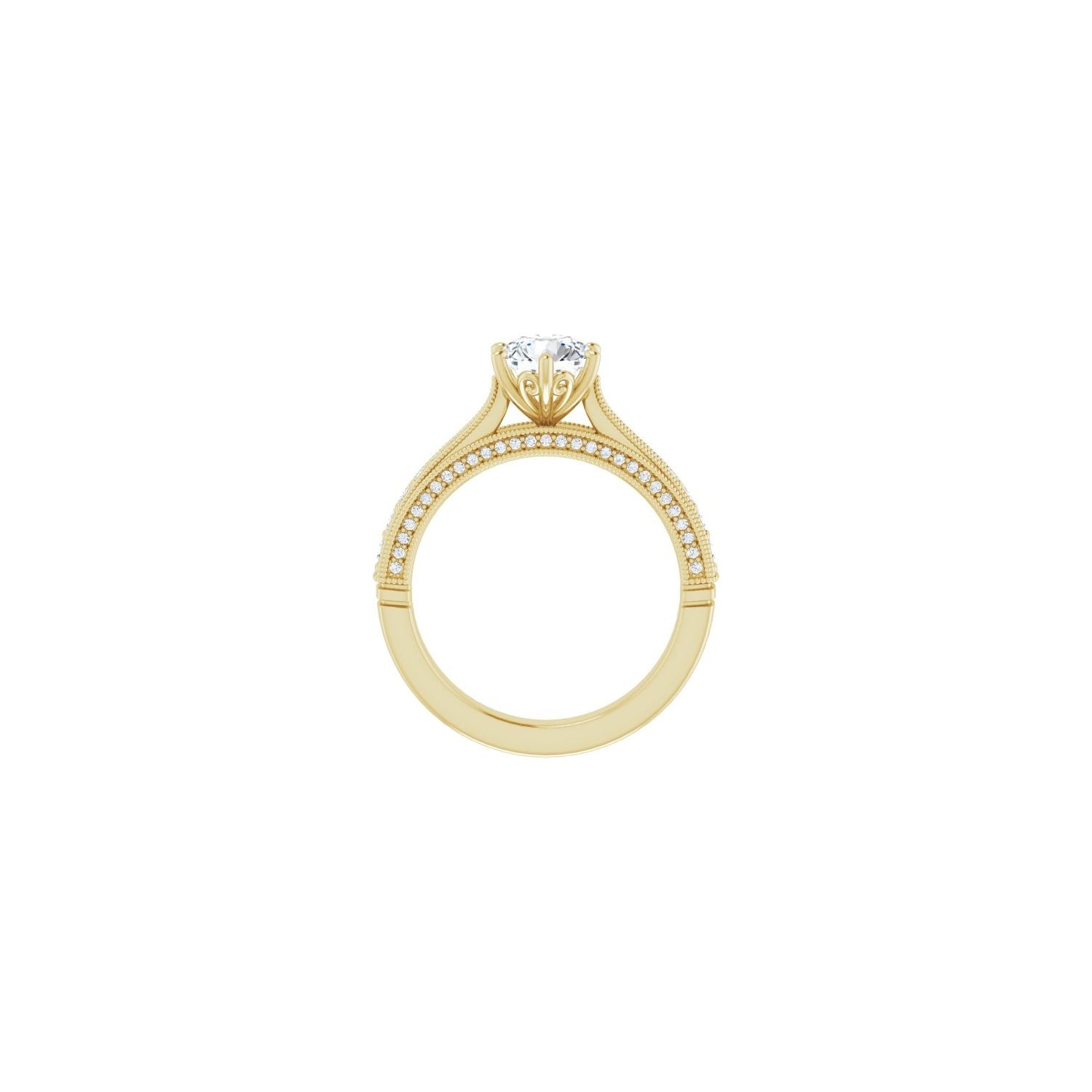 Oona — Round center, yellow gold