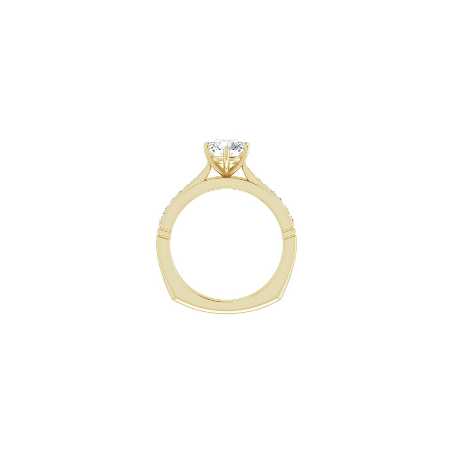 Paige — Round center, yellow gold