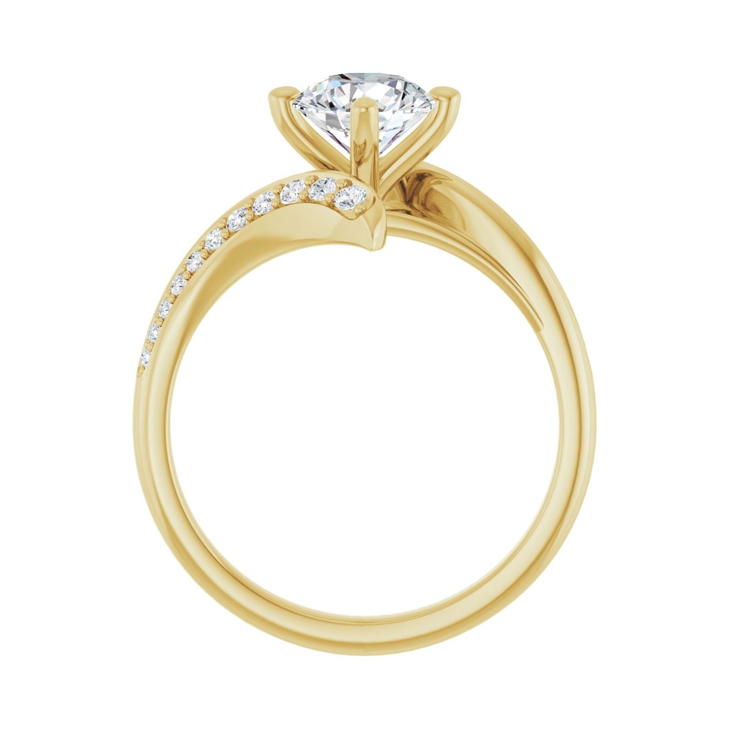 Paulette — Round center, yellow gold