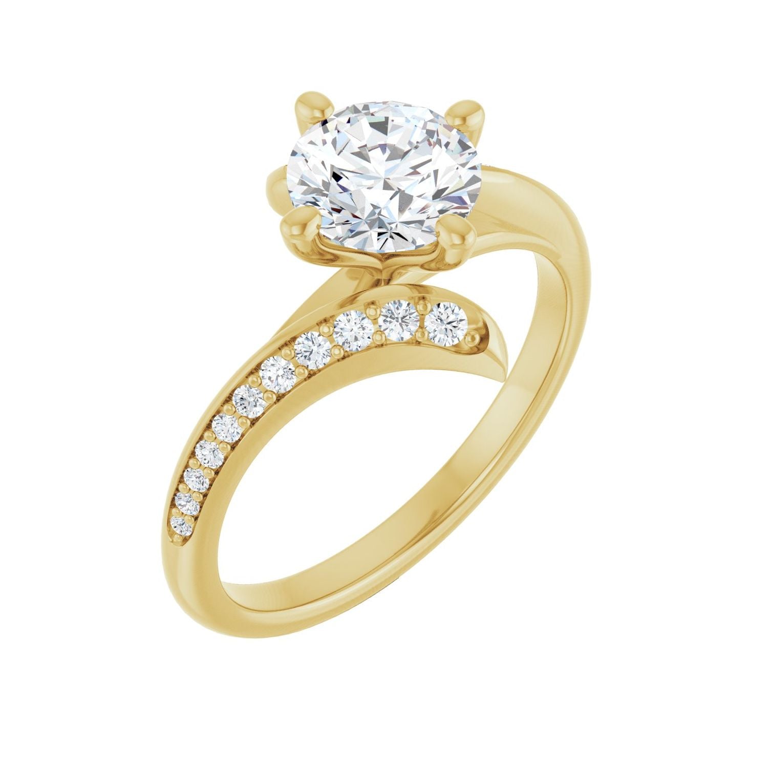 Paulette — Round center, yellow gold