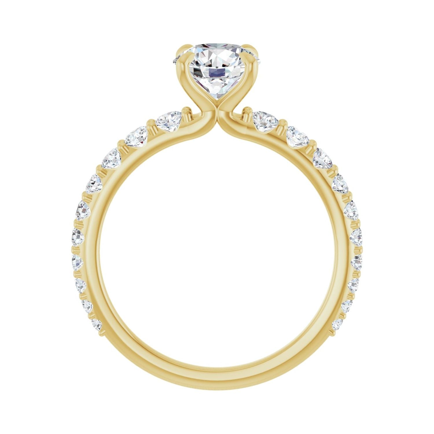 Portia — Round center, yellow gold