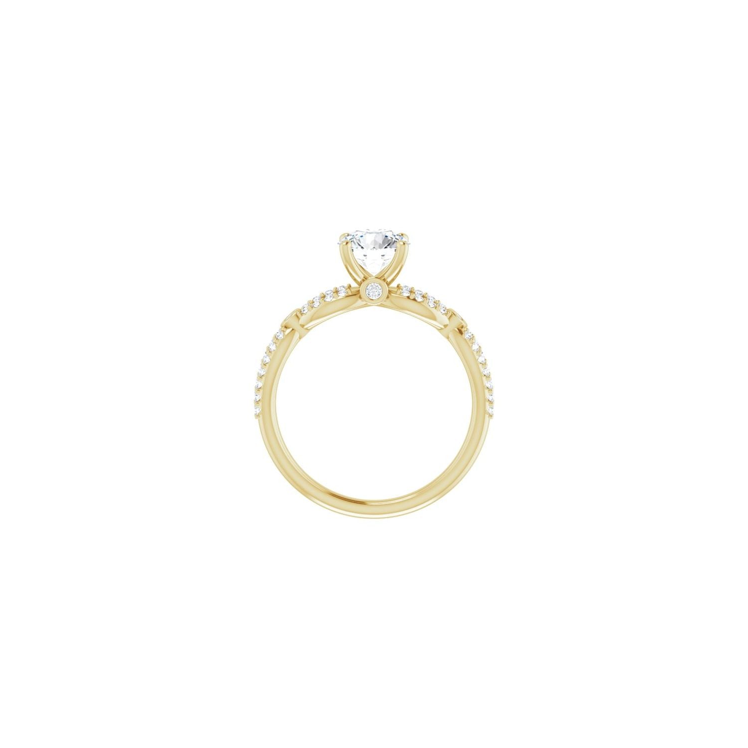 Raina — Round center, yellow gold