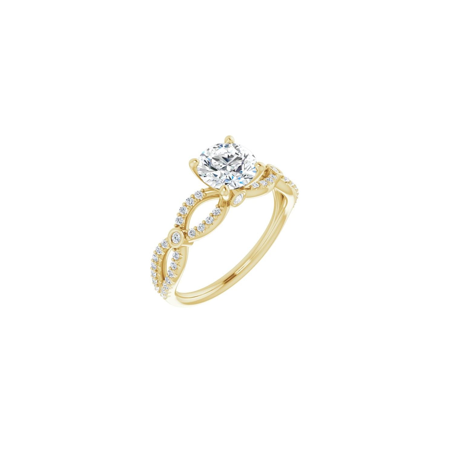 Raina — Round center, yellow gold