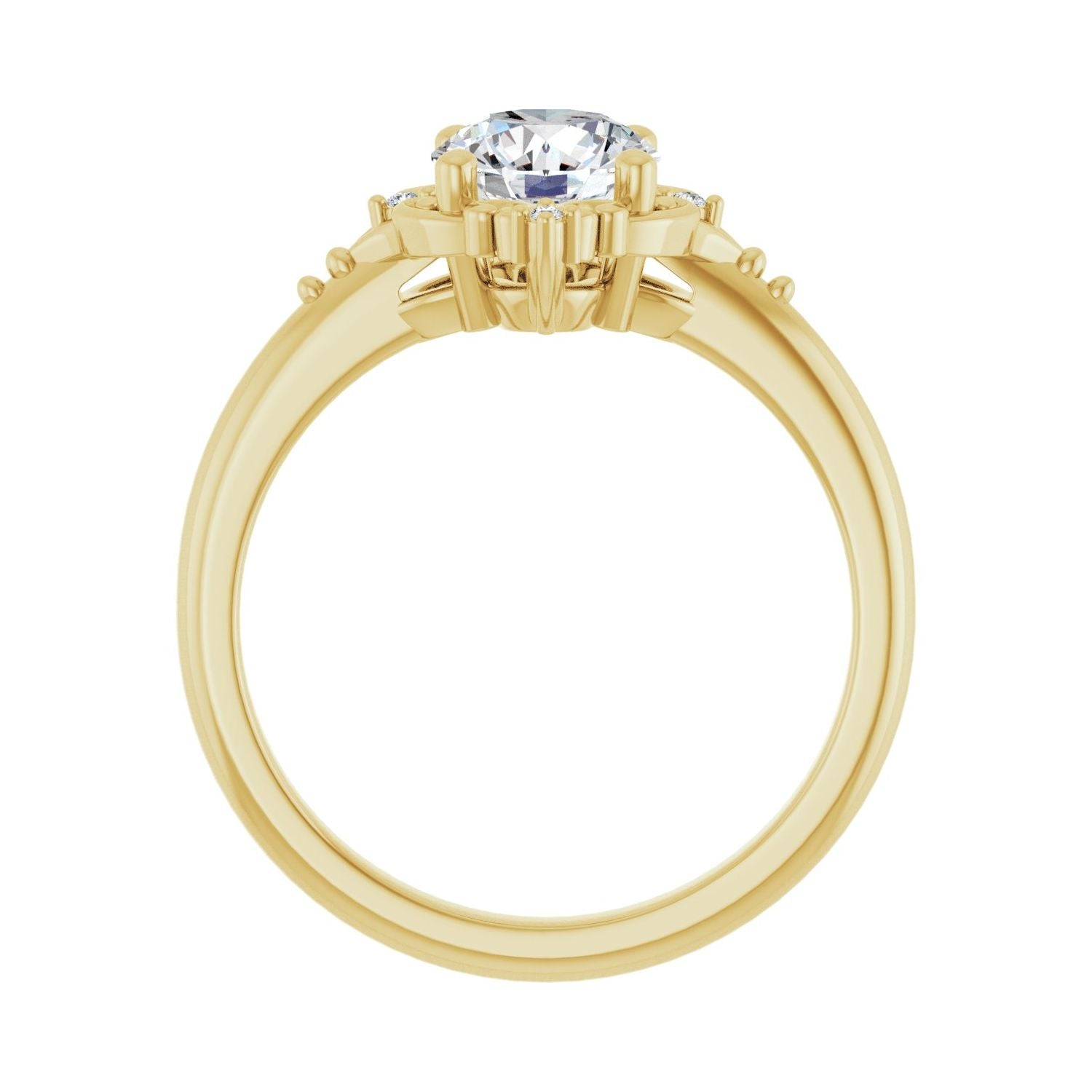 Raya — Round center, yellow gold