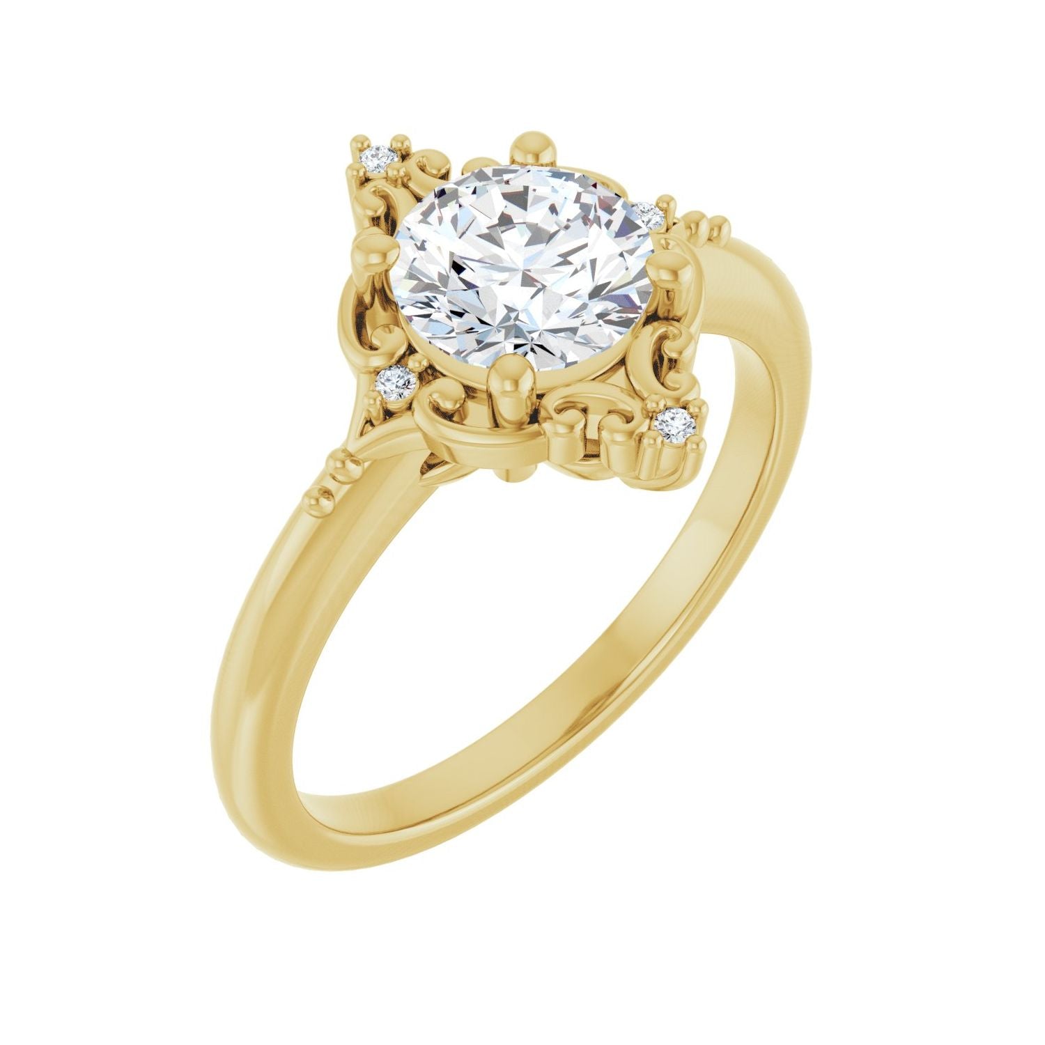 Raya — Round center, yellow gold