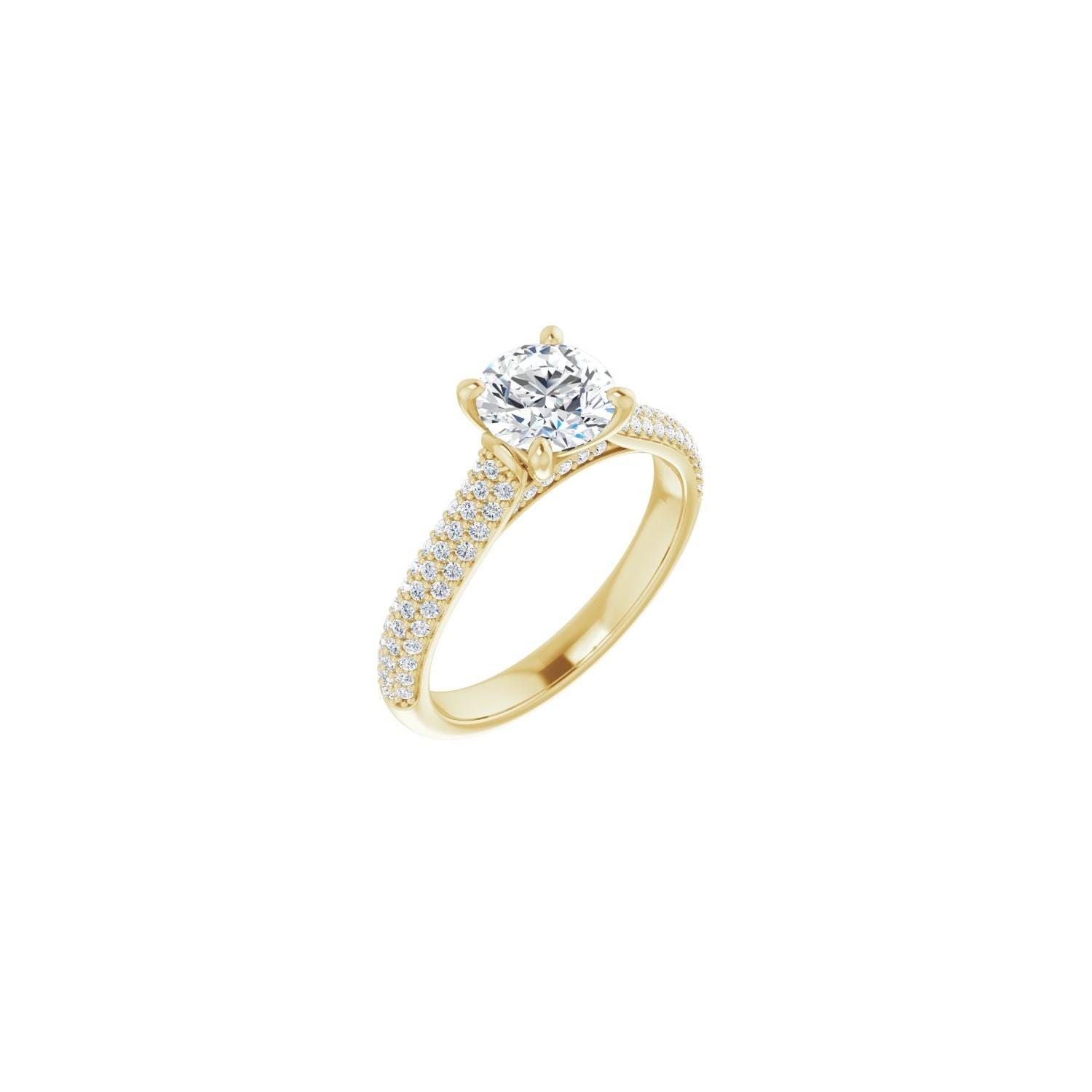 Renee — Round center, yellow gold