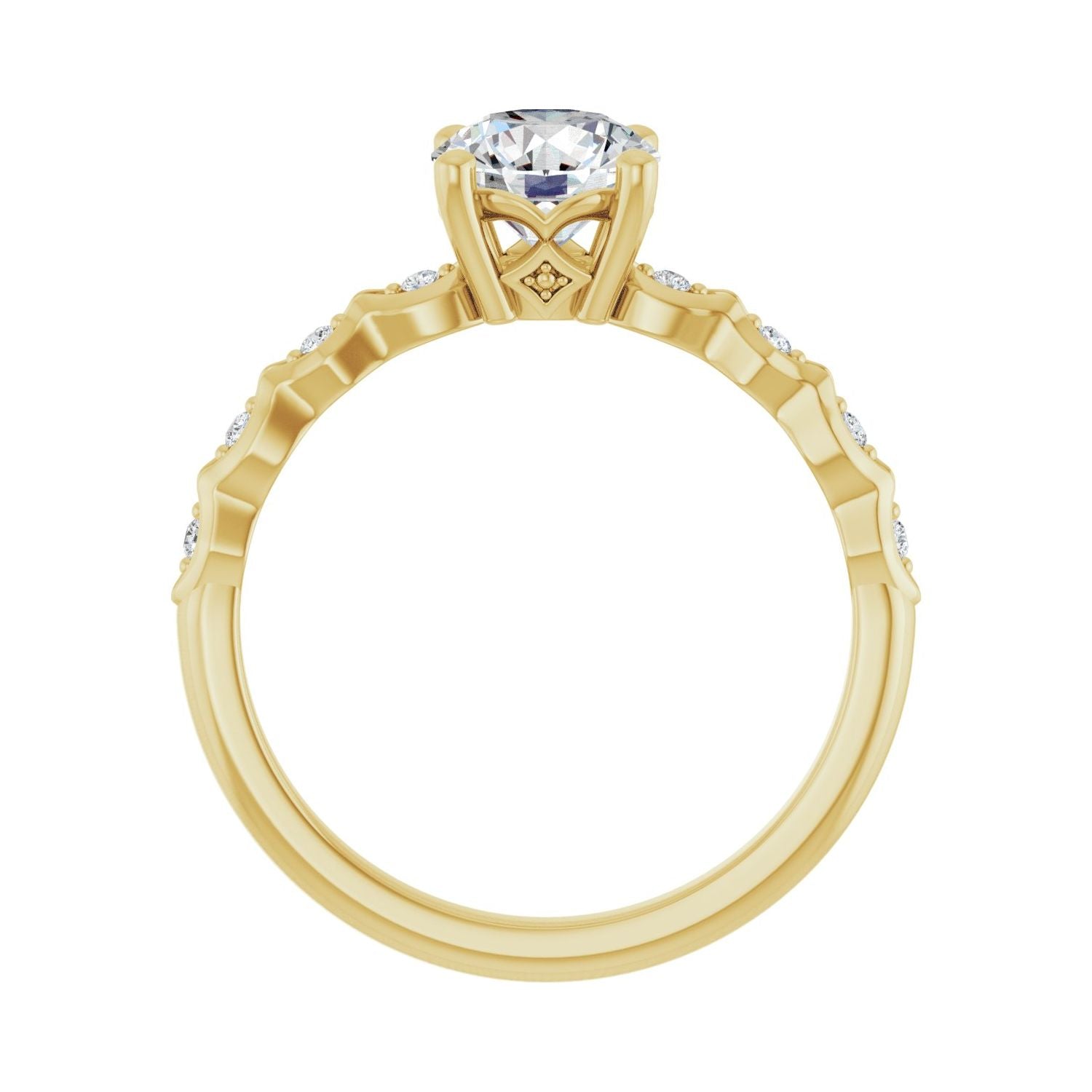 Rose — Round center, yellow gold